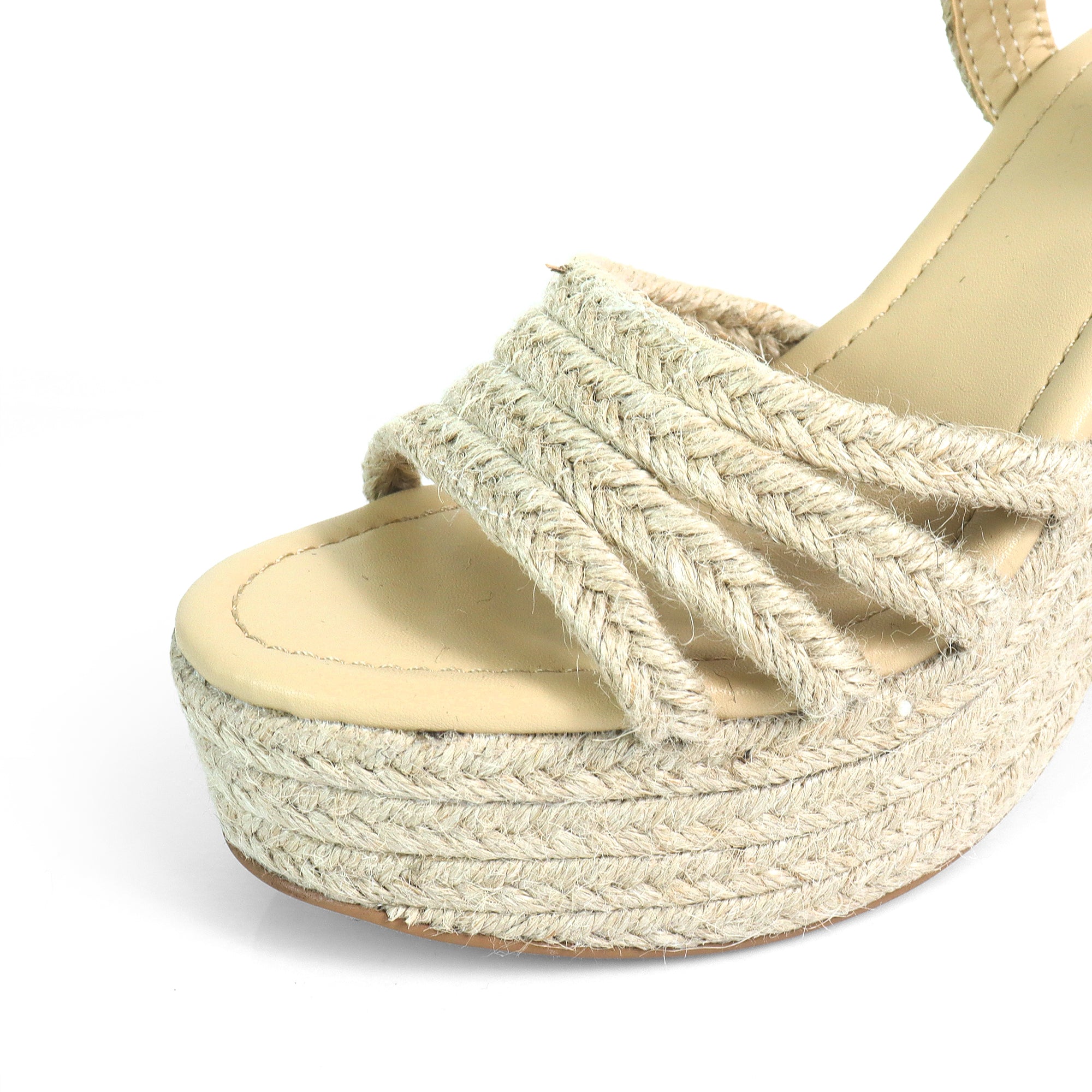 DANDY-8 ANKLE STRAP W/ ESPADRILLE PLATFORM HEEL NATURAL
