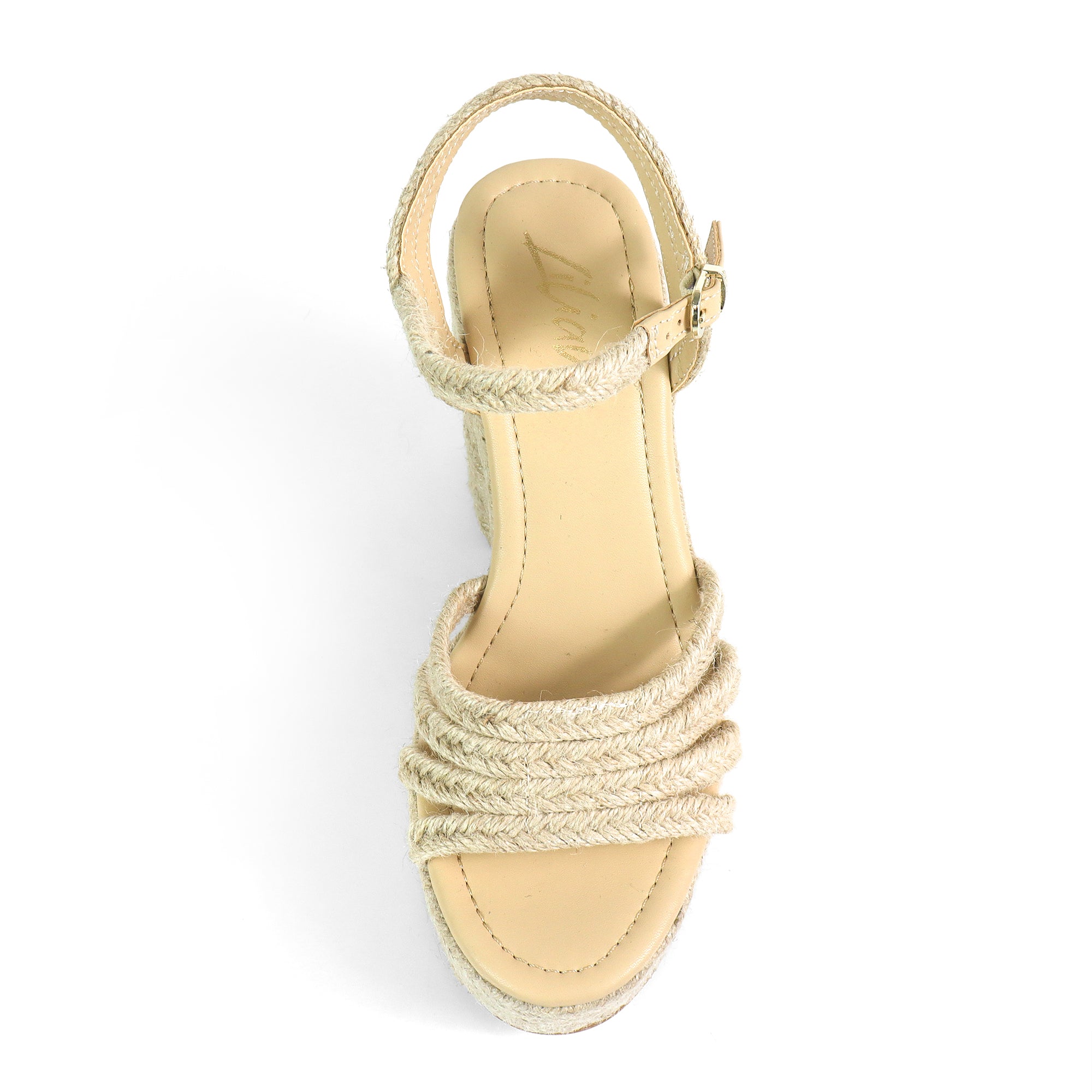 DANDY-8 ANKLE STRAP W/ ESPADRILLE PLATFORM HEEL NATURAL