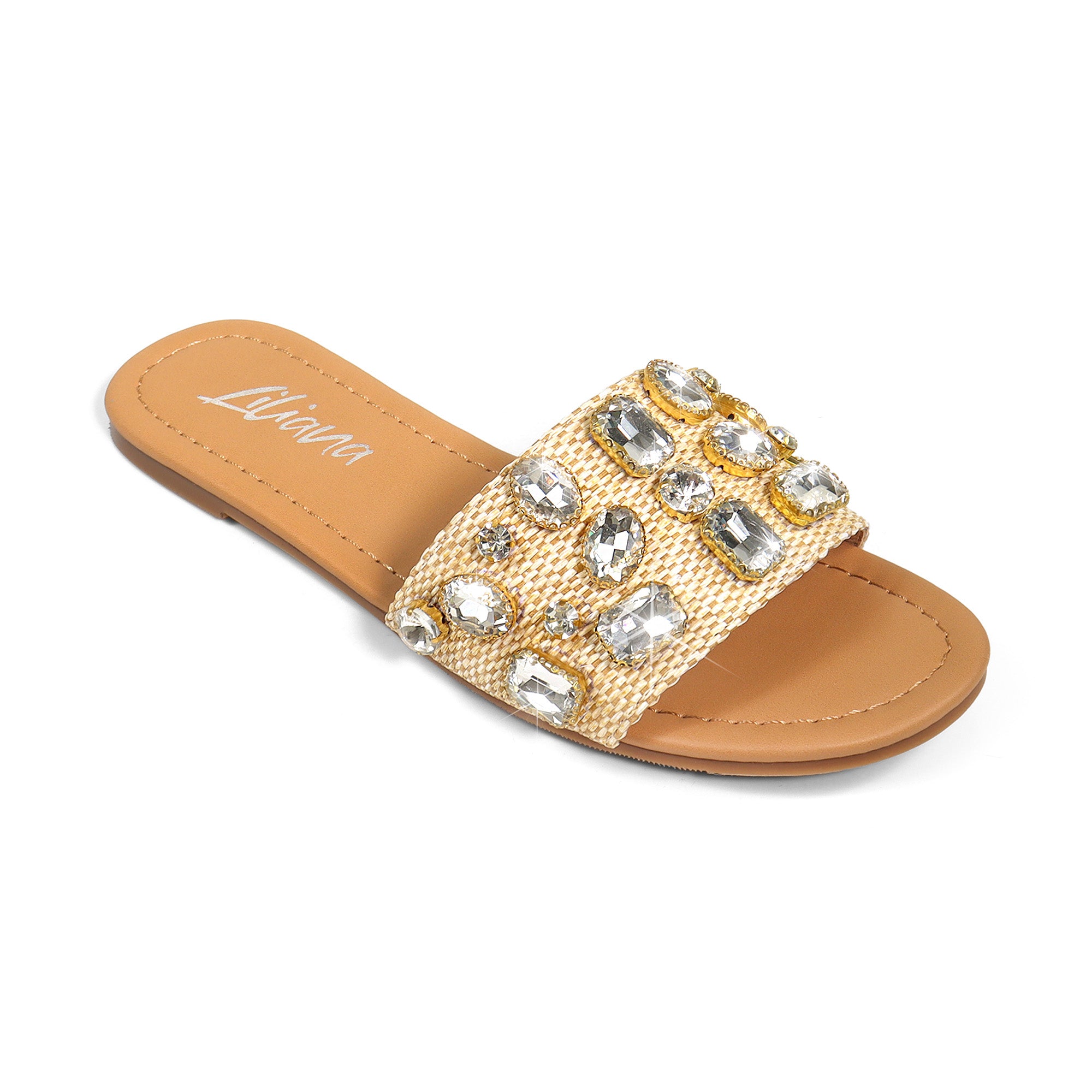 DAYA-1 RHINESTONE SLIDE NATUAL/CLEAR