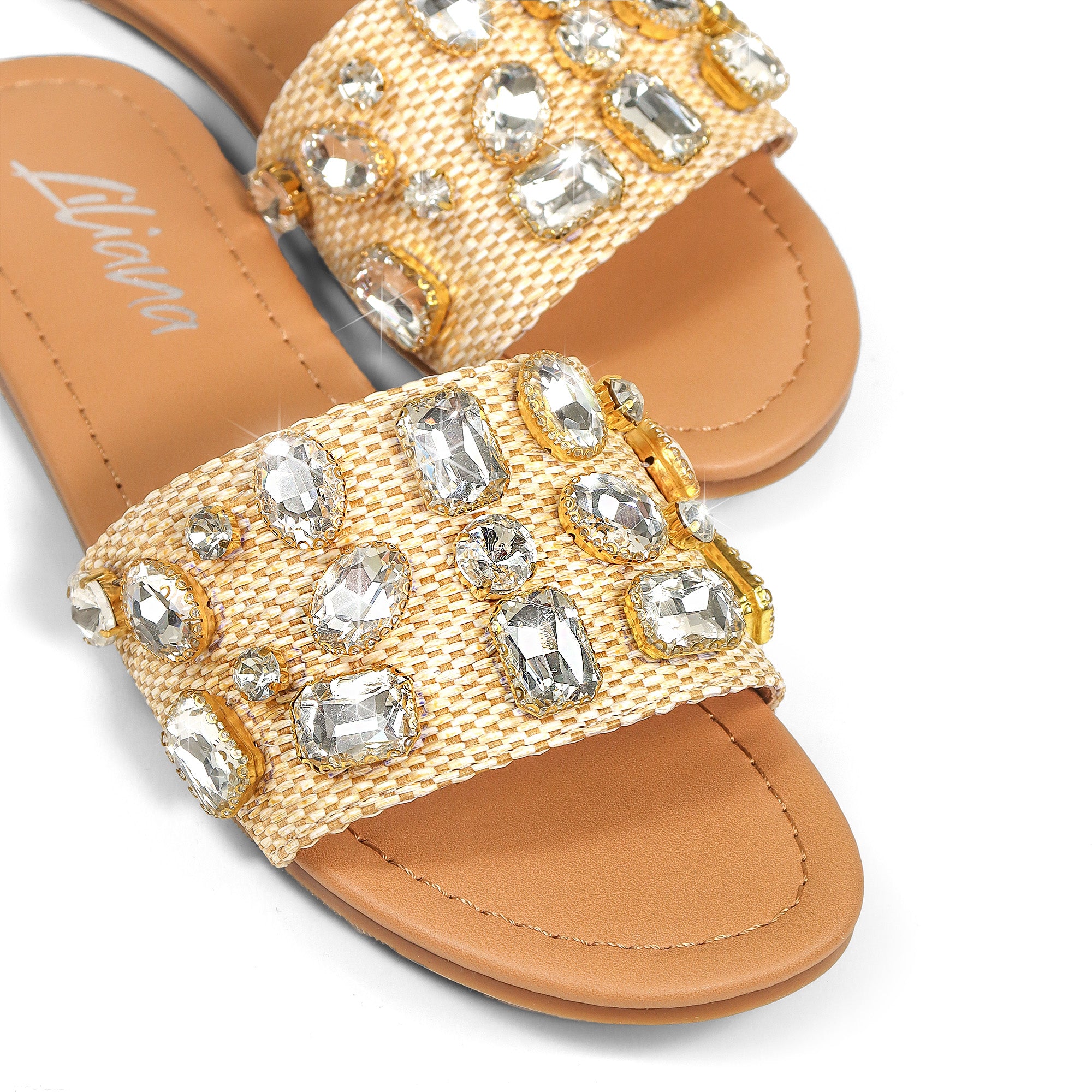 DAYA-1 RHINESTONE SLIDE NATUAL/CLEAR
