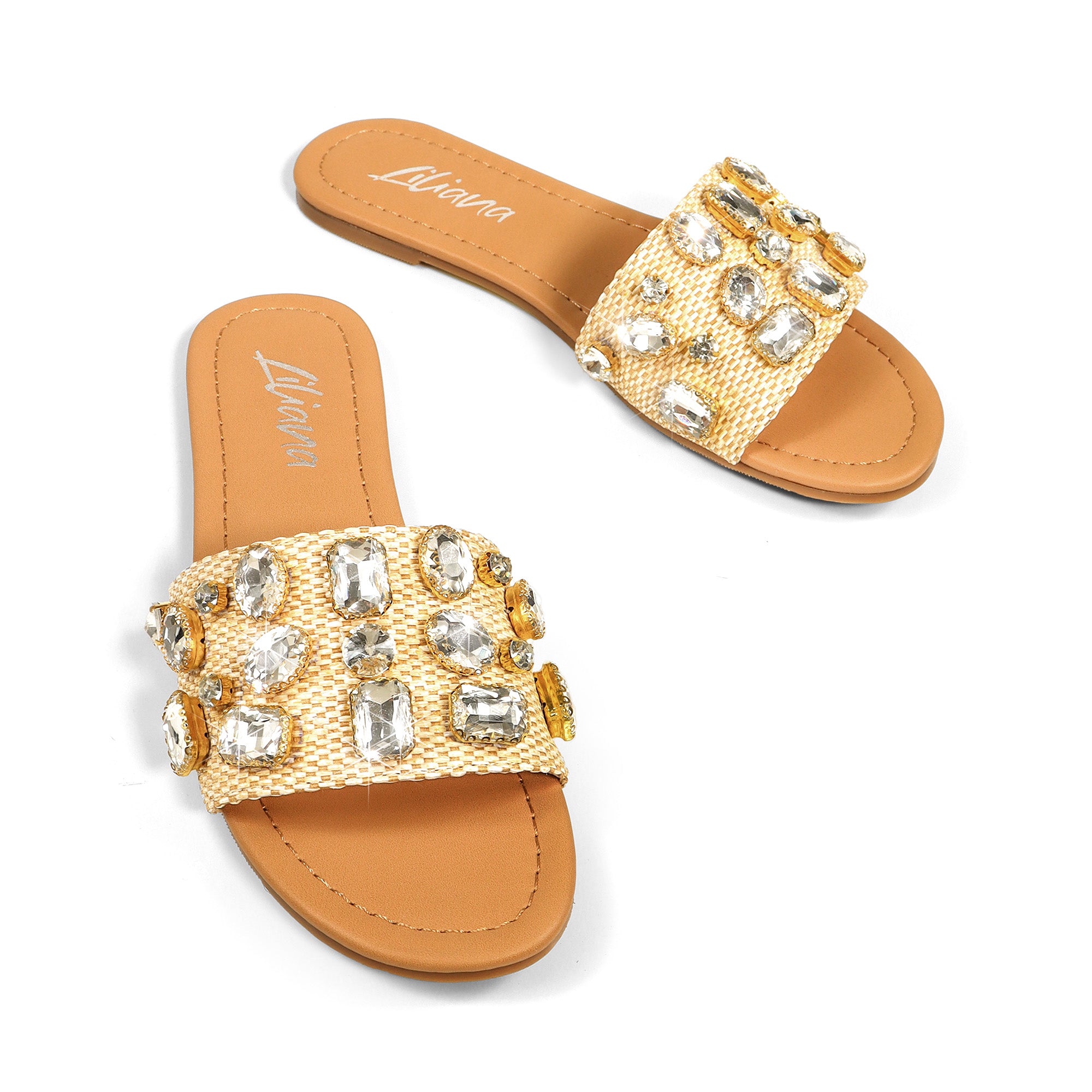 DAYA-1 RHINESTONE SLIDE NATUAL/CLEAR