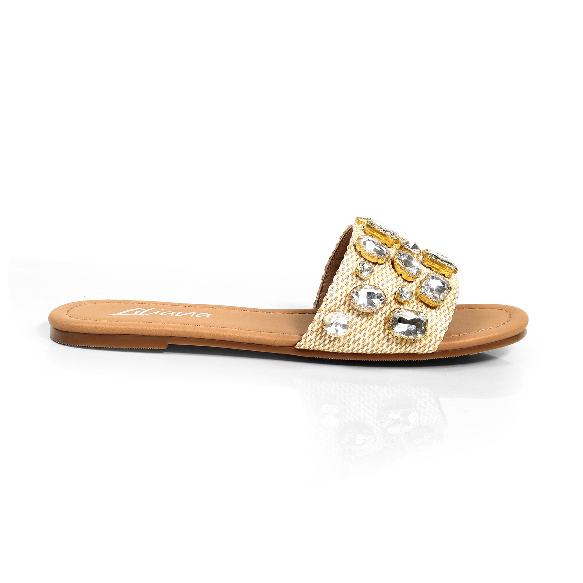 DAYA-1 RHINESTONE SLIDE NATUAL/CLEAR