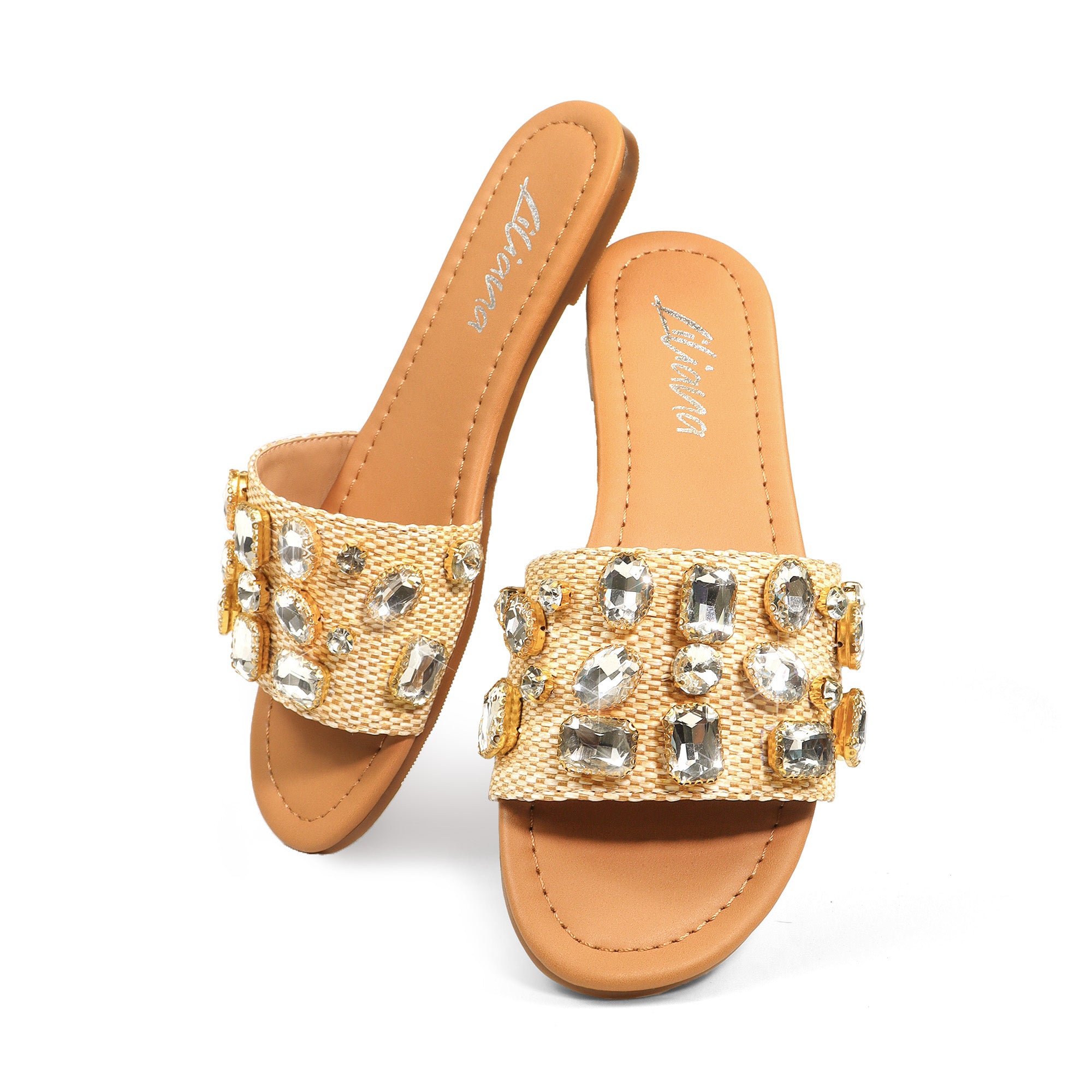 DAYA-1 RHINESTONE SLIDE NATUAL/CLEAR