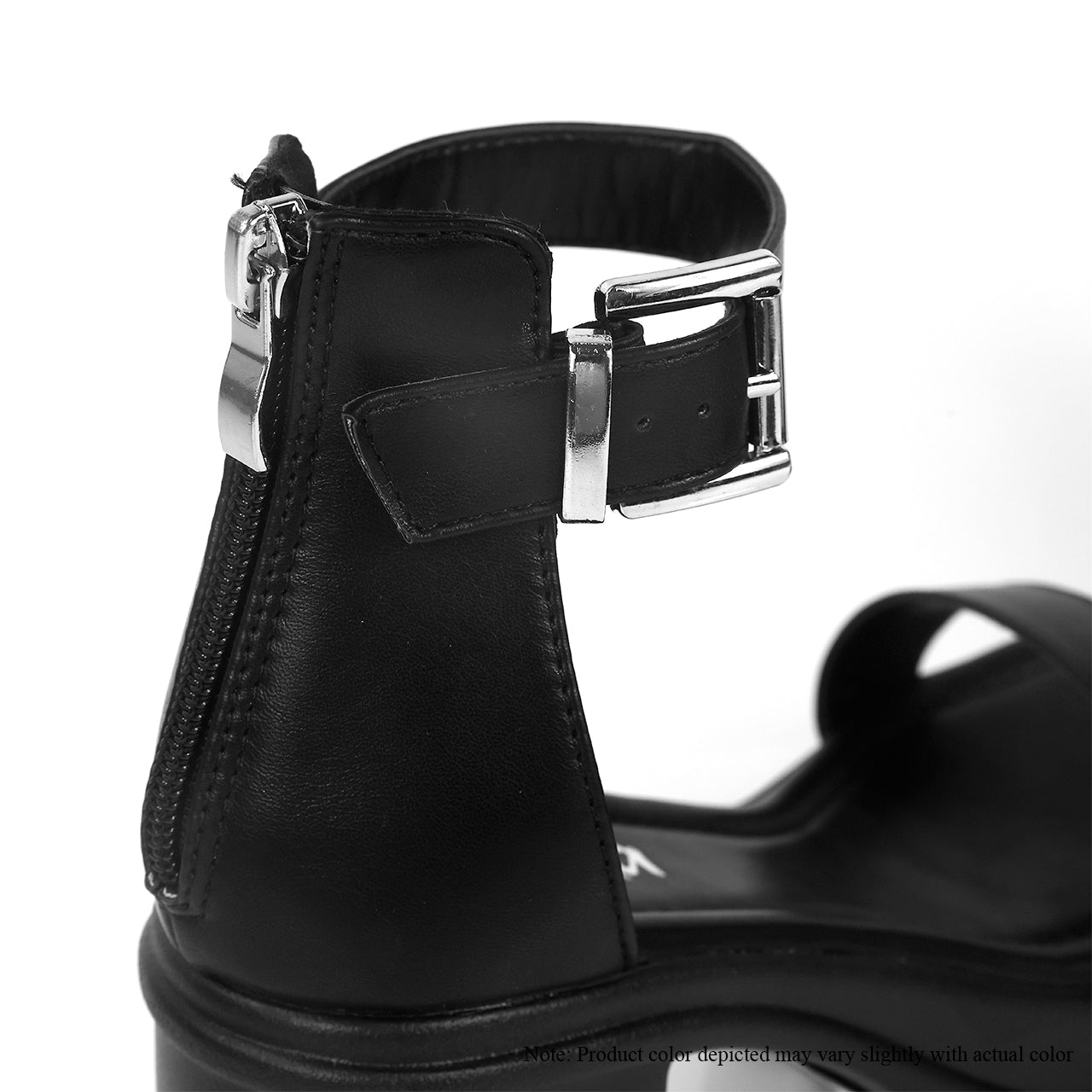 DEANA-1 STRAP PLATFORM W/ CHUCKY HEEL - BLACK