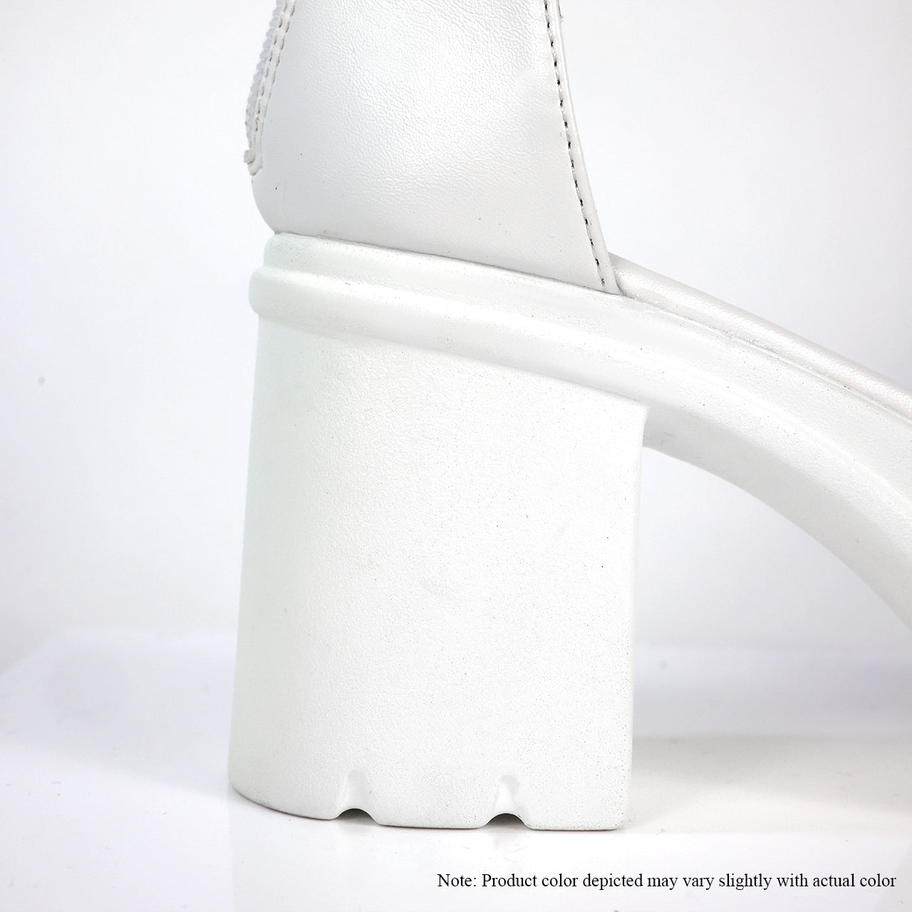 DEANA-1 STRAP PLATFORM W/ CHUCKY HEEL - WHITE