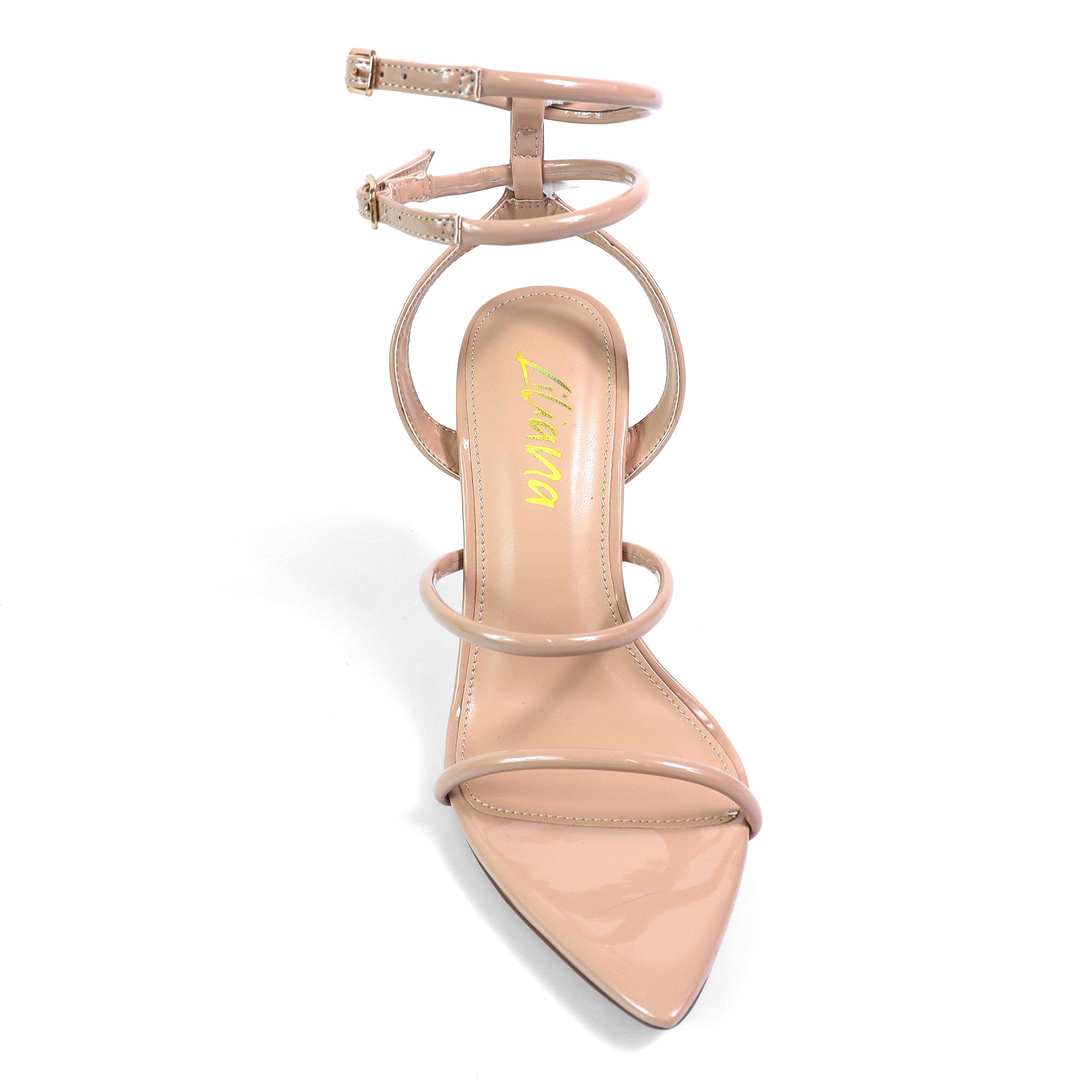 DIVA-4 POINTED TOE STRAP W/ STILETTOS HEEL NUDE