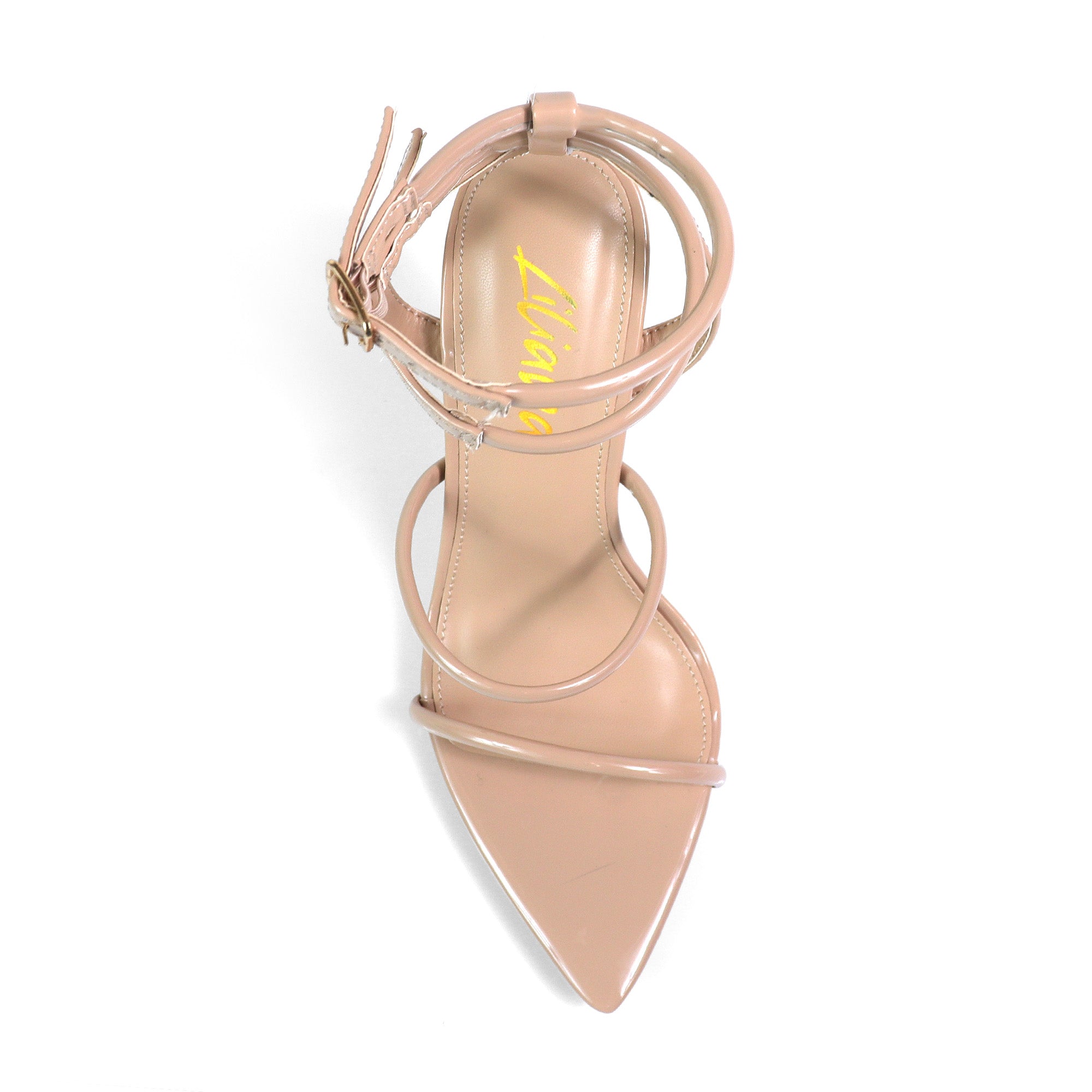 DIVA-4 POINTED TOE STRAP W/ STILETTOS HEEL NUDE