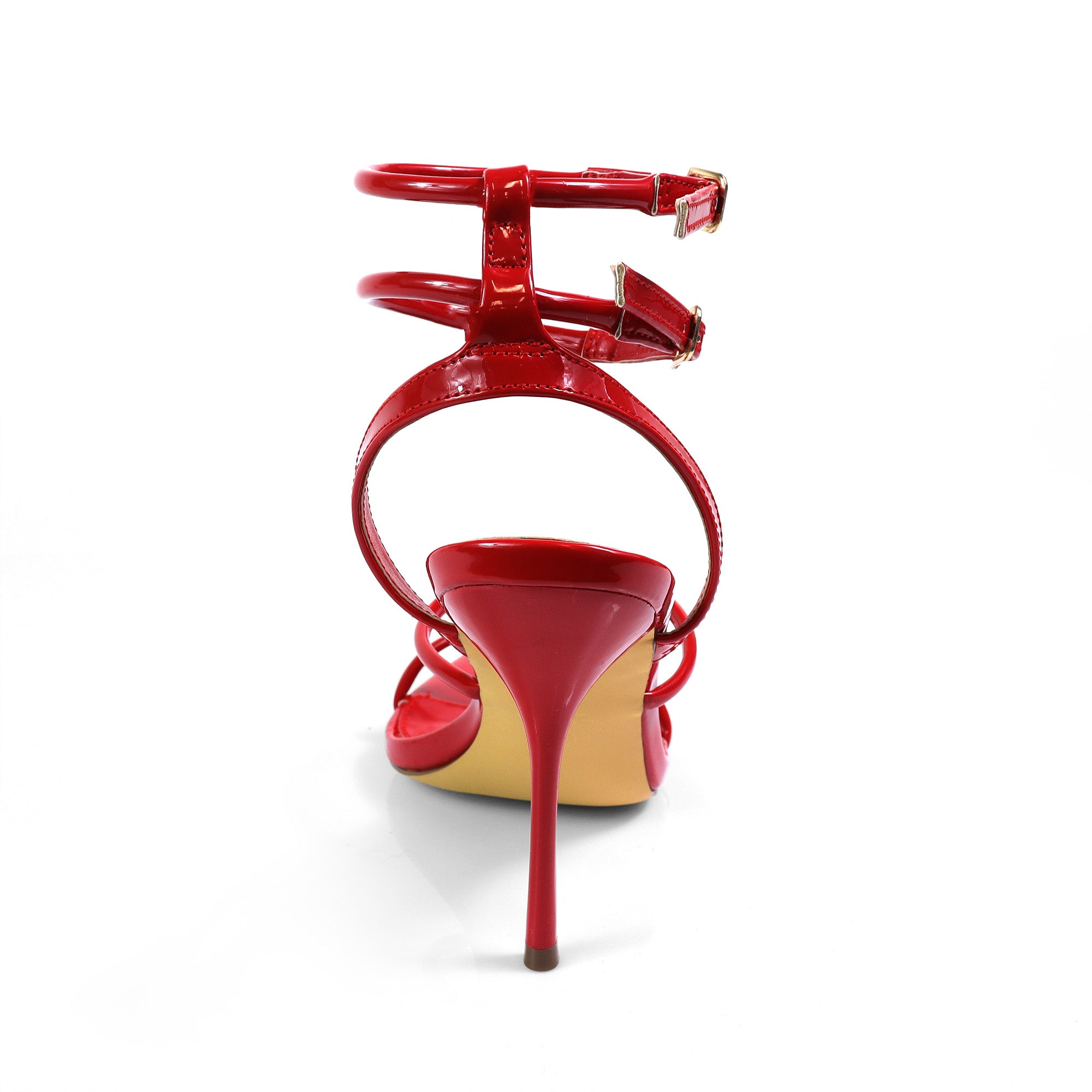 DIVA-4 POINTED TOE STRAP W/ STILETTOS HEEL RED