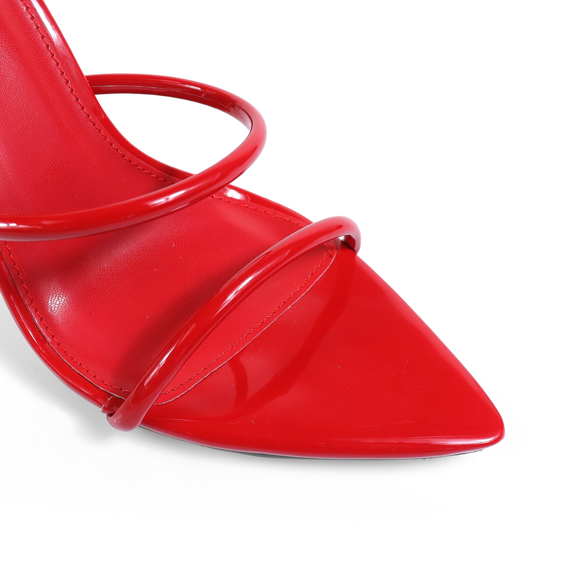 DIVA-4 POINTED TOE STRAP W/ STILETTOS HEEL RED