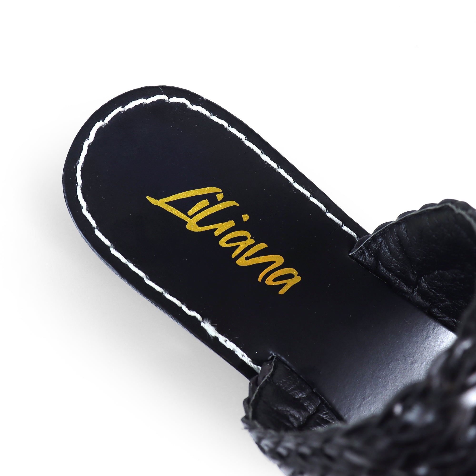 EILEEN-1 WOVEN STRAP TOE RING DESIGN W/FLAT SANDAL BLACK