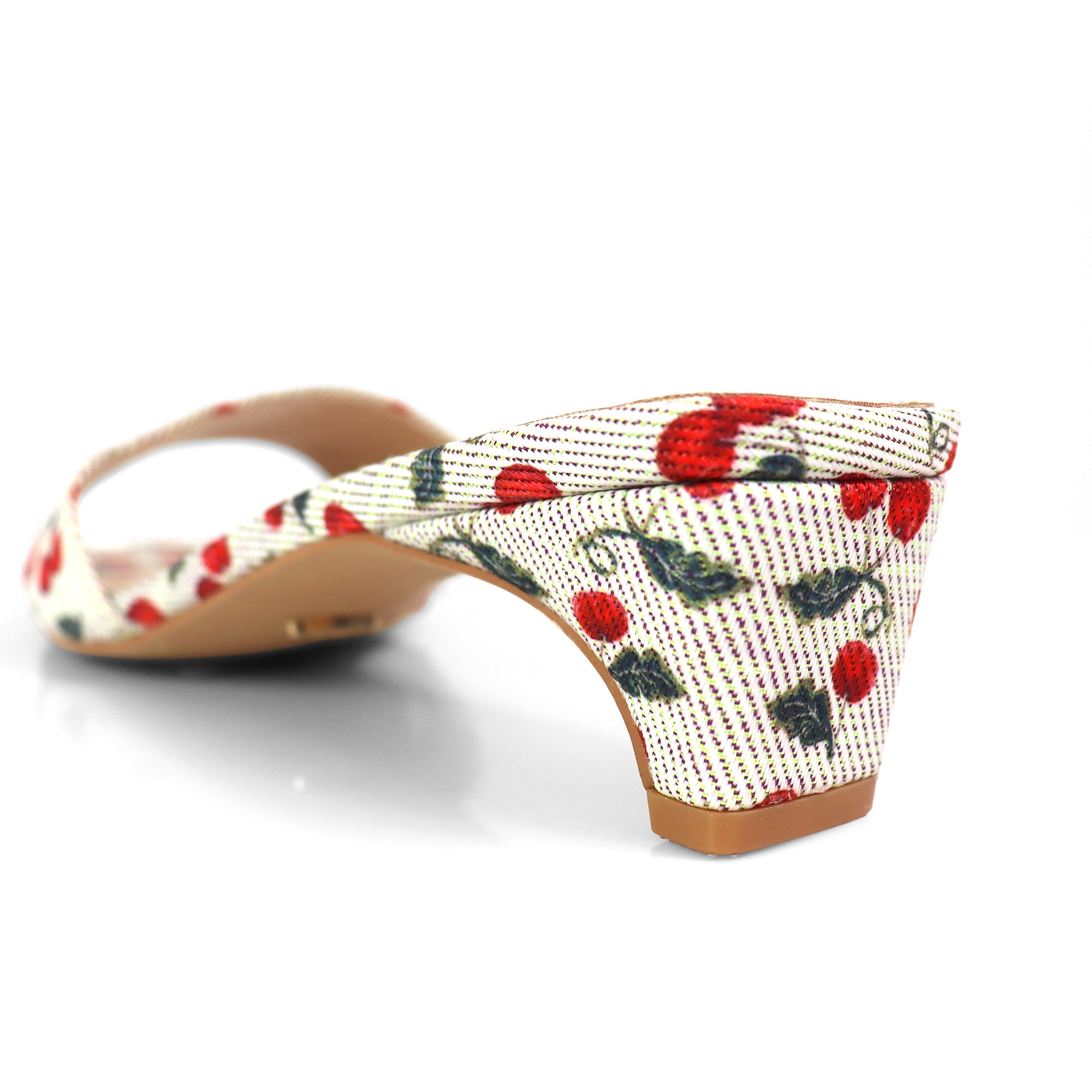 ELAINNY-1 TRANSPARENT CLEAR UPPER MULE W/ KITTEN HEEL CHERRY