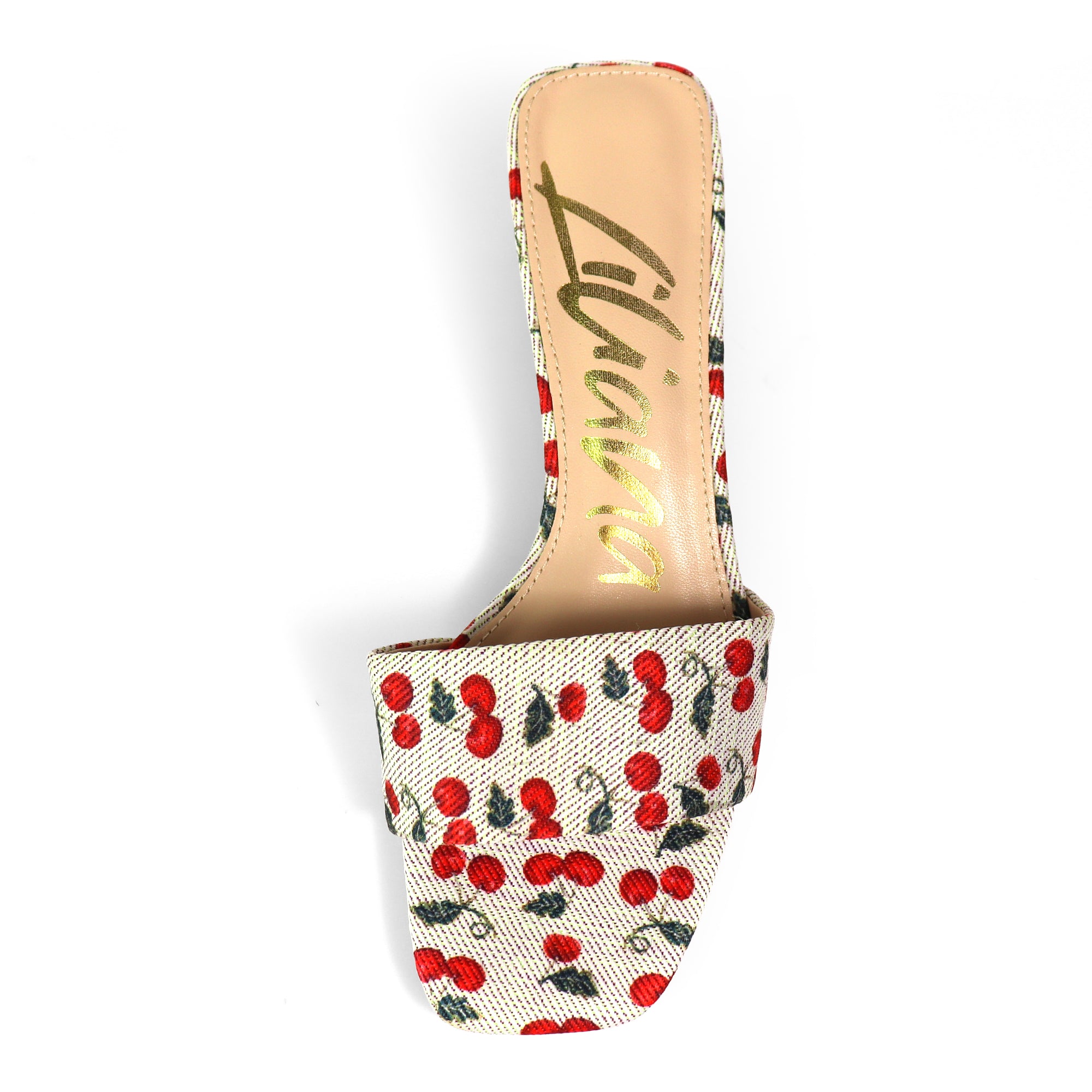 ELAINNY-1 TRANSPARENT CLEAR UPPER MULE W/ KITTEN HEEL CHERRY