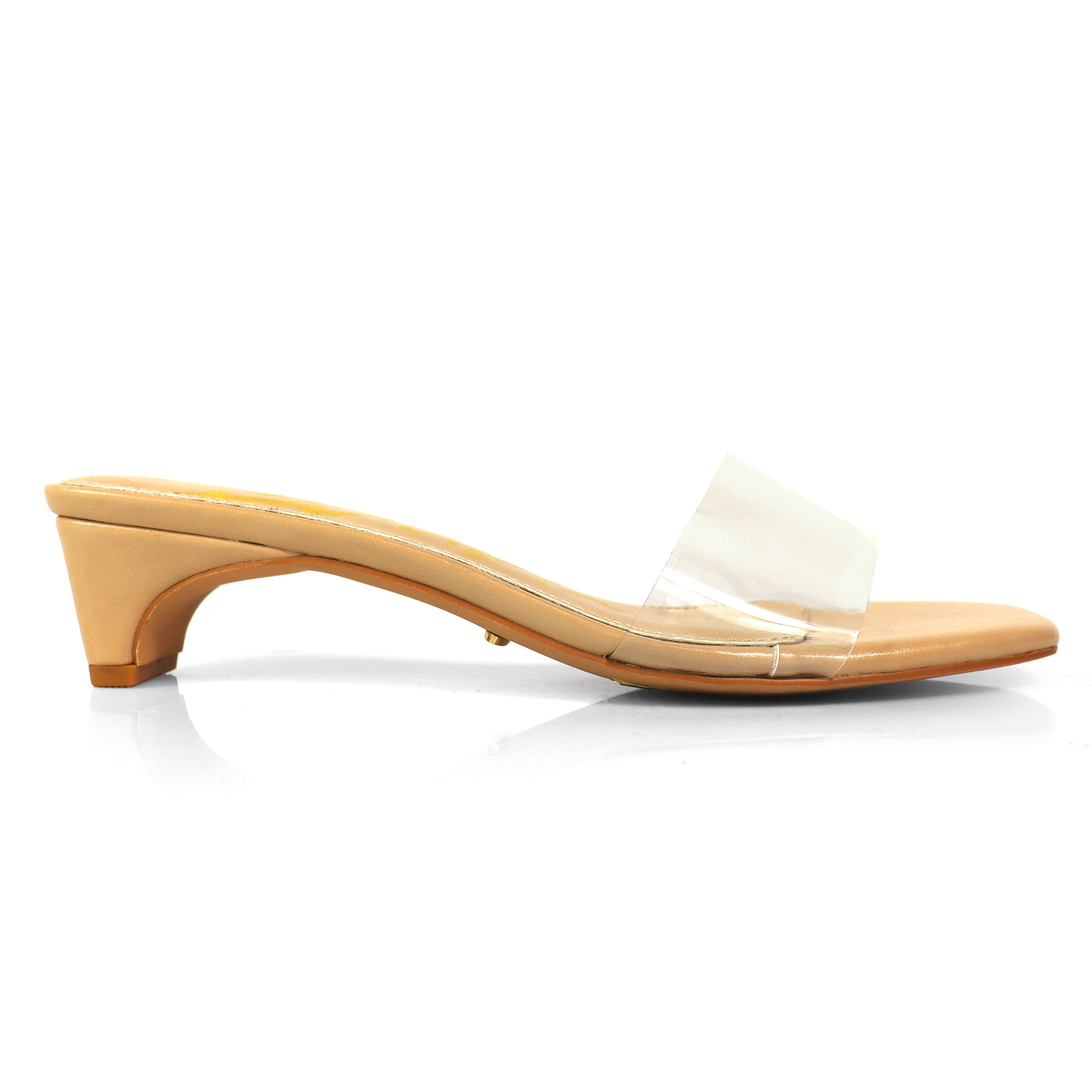 ELAINNY-1 TRANSPARENT CLEAR UPPER MULE W/ KITTEN HEEL CLEAR NUDE