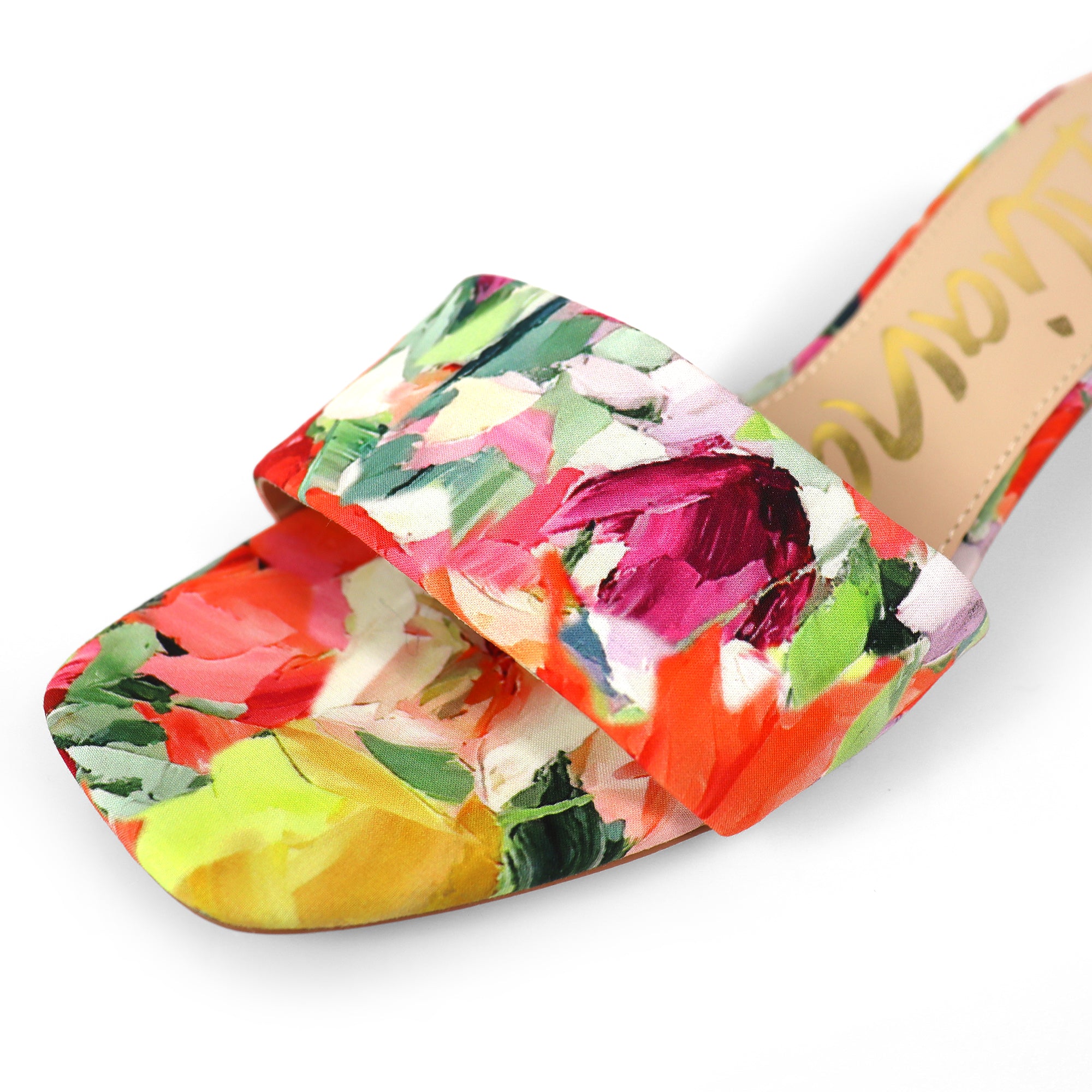 ELAINNY-1 TRANSPARENT CLEAR UPPER MULE W/ KITTEN HEEL FLORAL