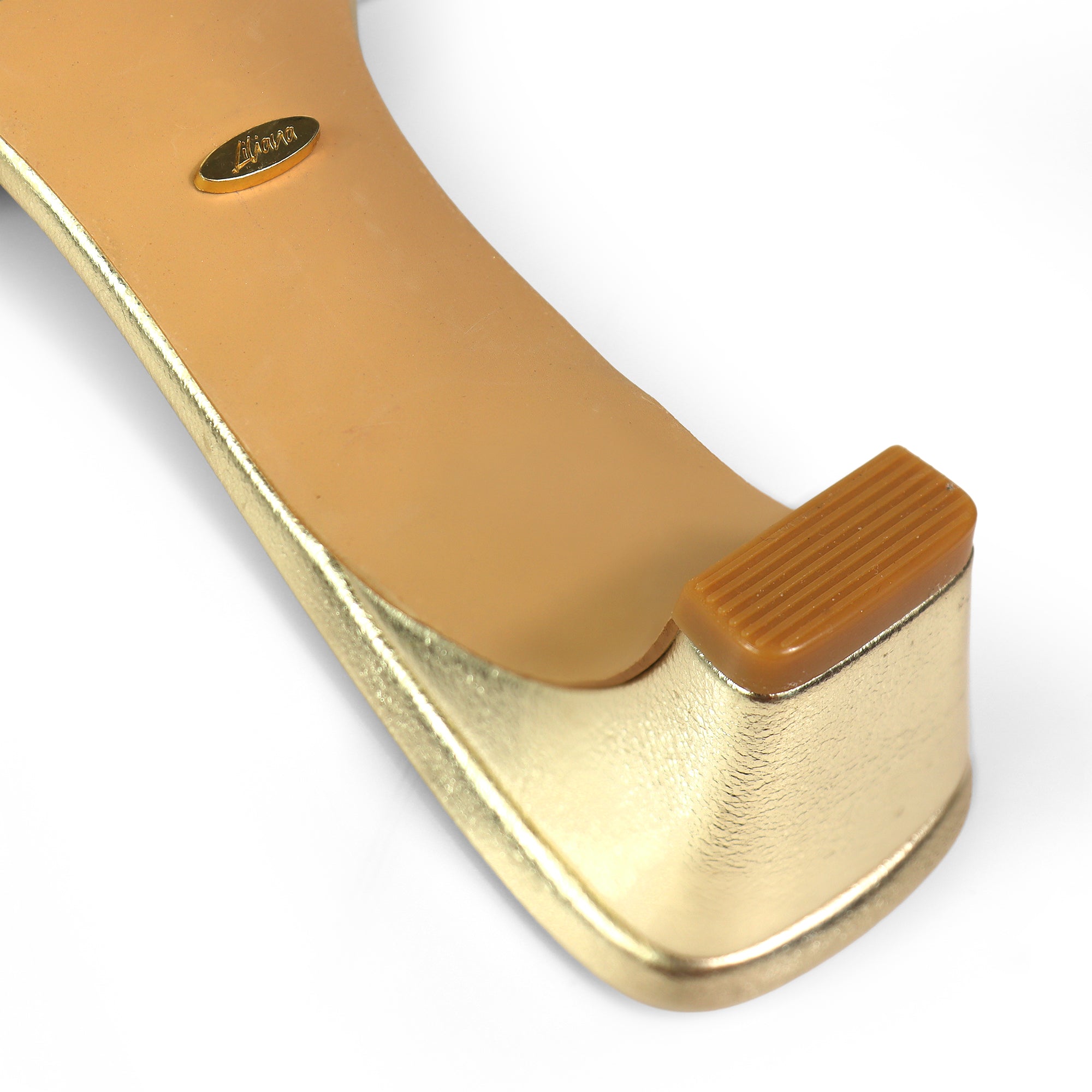 ELAINNY-1 TRANSPARENT CLEAR UPPER MULE W/ KITTEN HEEL GOLD