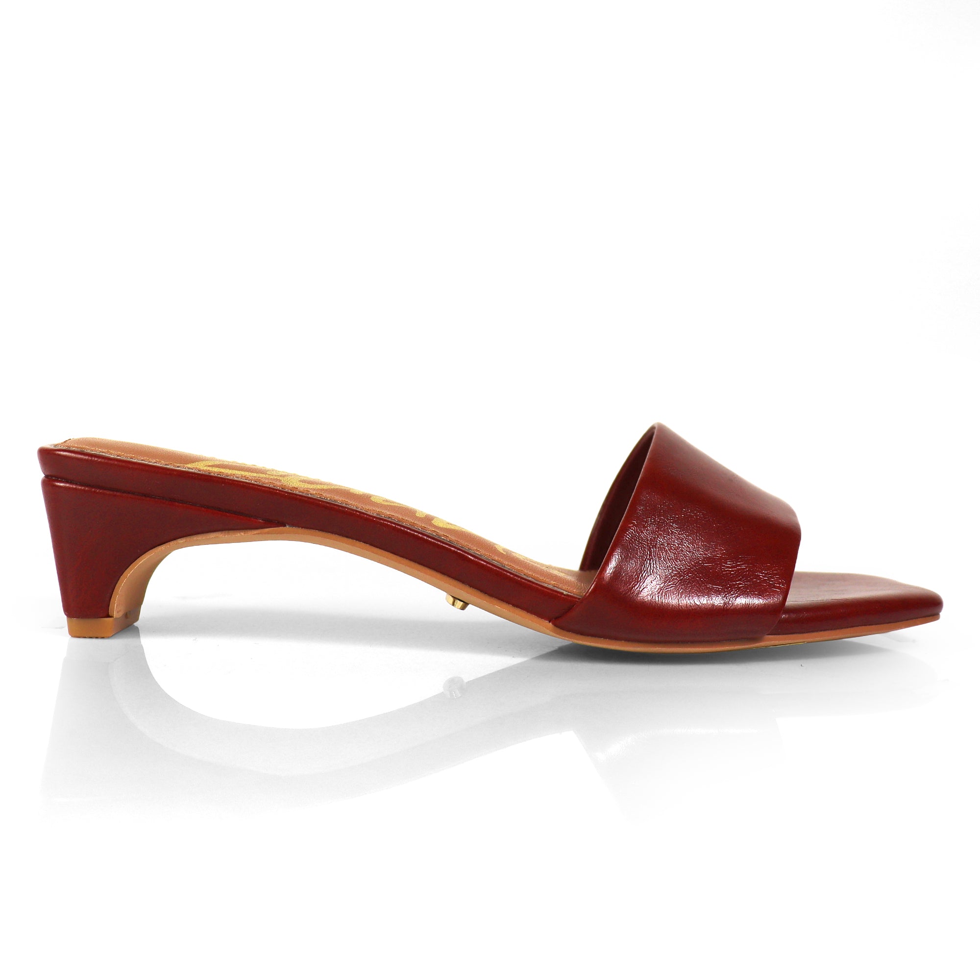 ELAINNY-1 TRANSPARENT CLEAR UPPER MULE W/ KITTEN HEEL MAROON