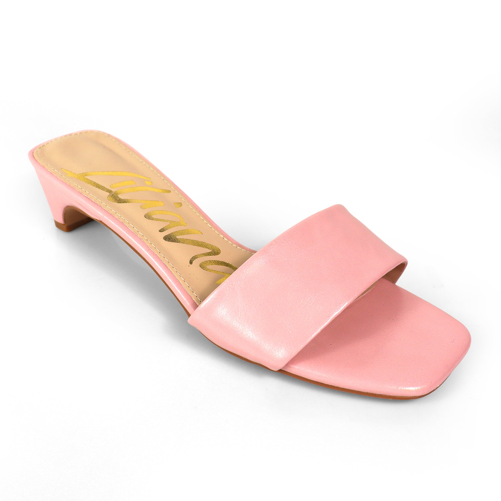 ELAINNY-1 TRANSPARENT CLEAR UPPER MULE W/ KITTEN HEEL PINK