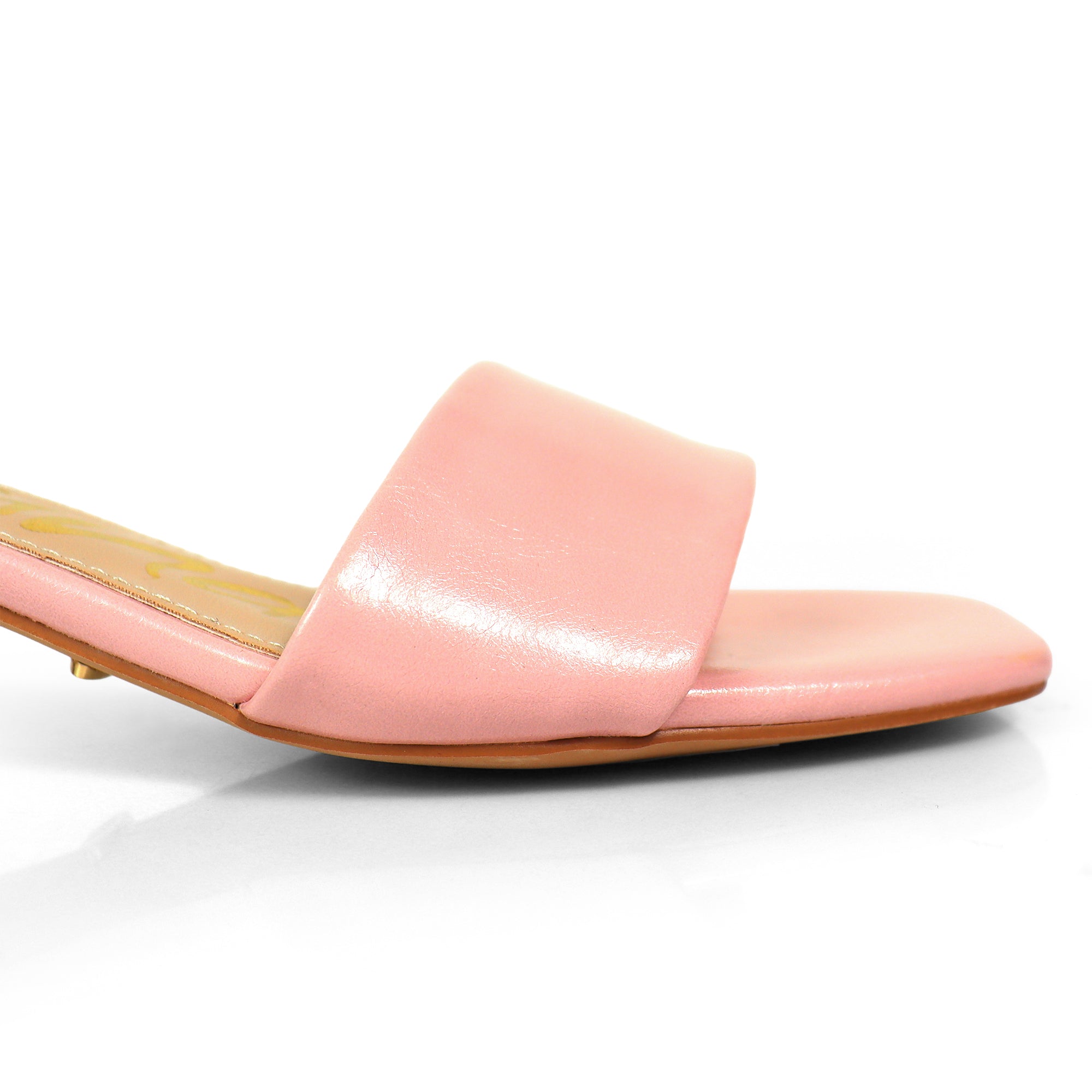 ELAINNY-1 TRANSPARENT CLEAR UPPER MULE W/ KITTEN HEEL PINK