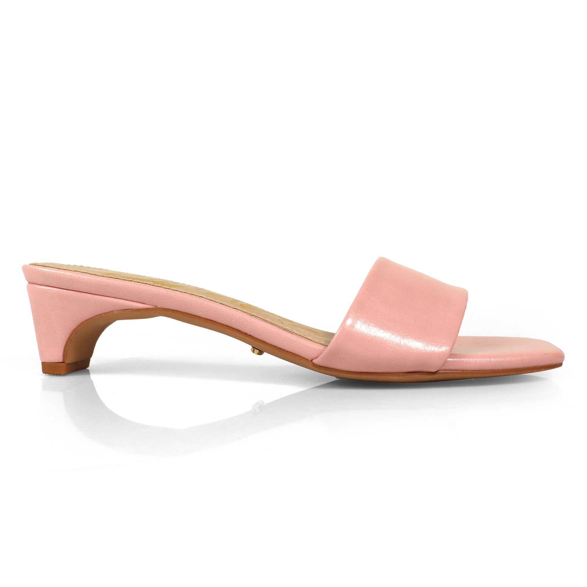 ELAINNY-1 TRANSPARENT CLEAR UPPER MULE W/ KITTEN HEEL PINK