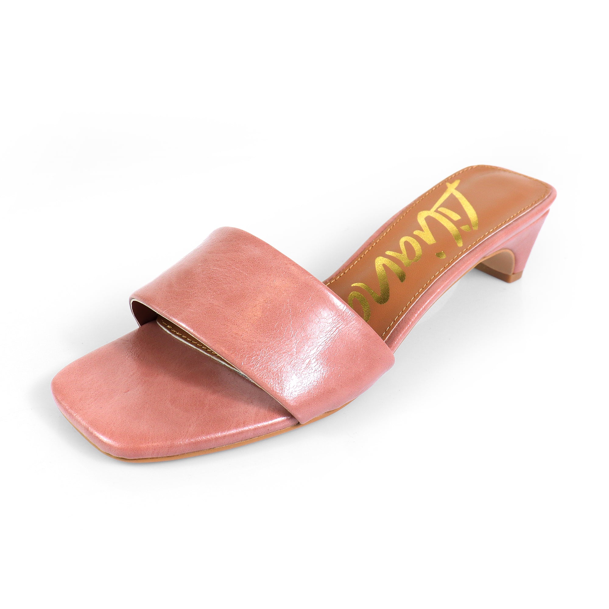 ELAINNY-1 TRANSPARENT CLEAR UPPER MULE W/ KITTEN HEEL ROSE