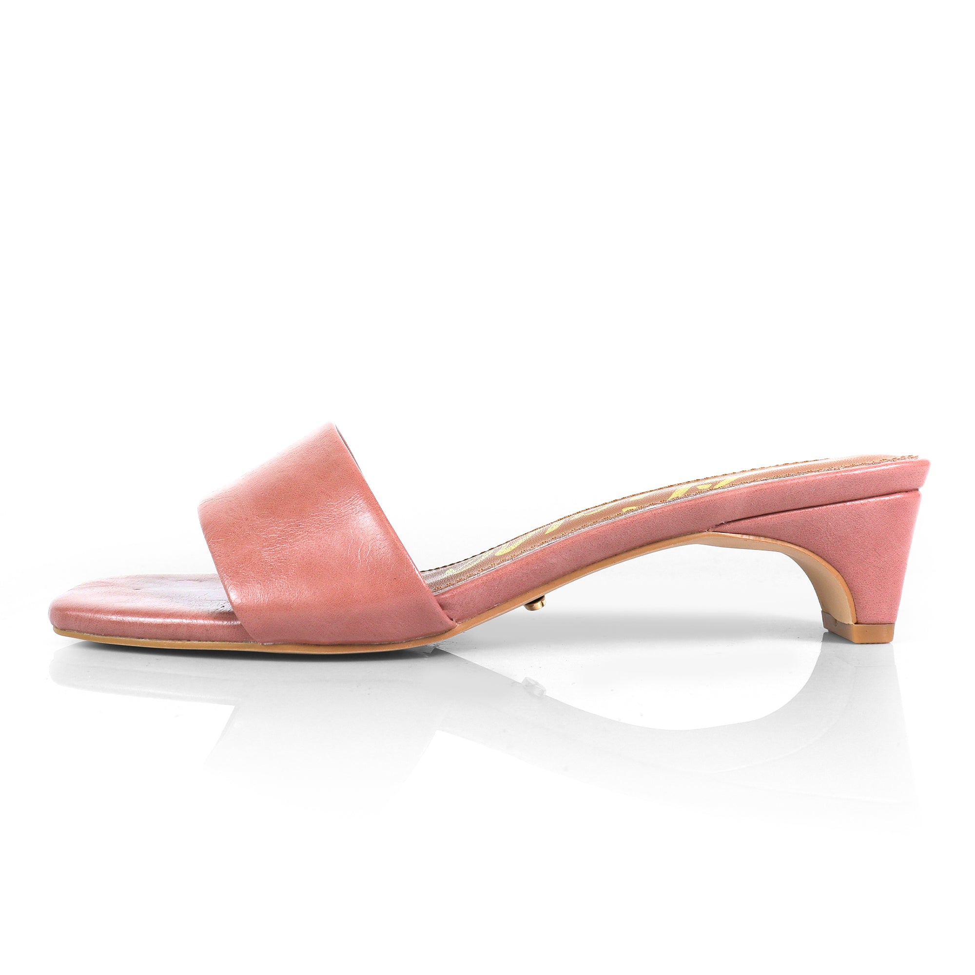 ELAINNY-1 TRANSPARENT CLEAR UPPER MULE W/ KITTEN HEEL ROSE