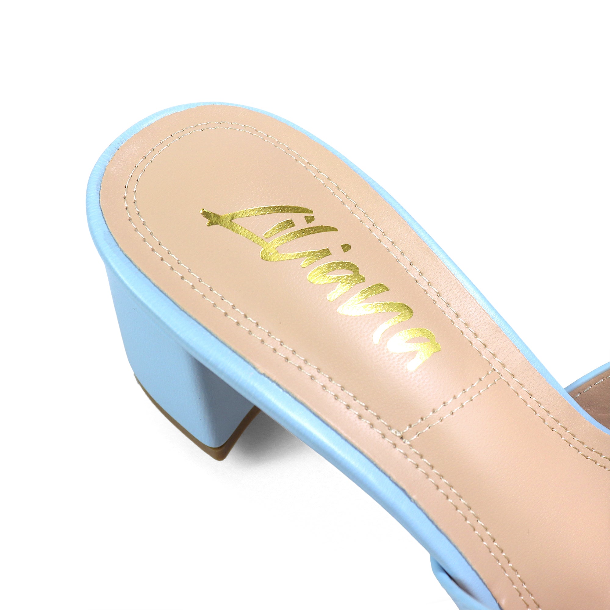 ELENA-1 ALMOND OPEN TOE MID HIGH HEEL BABY BLUE