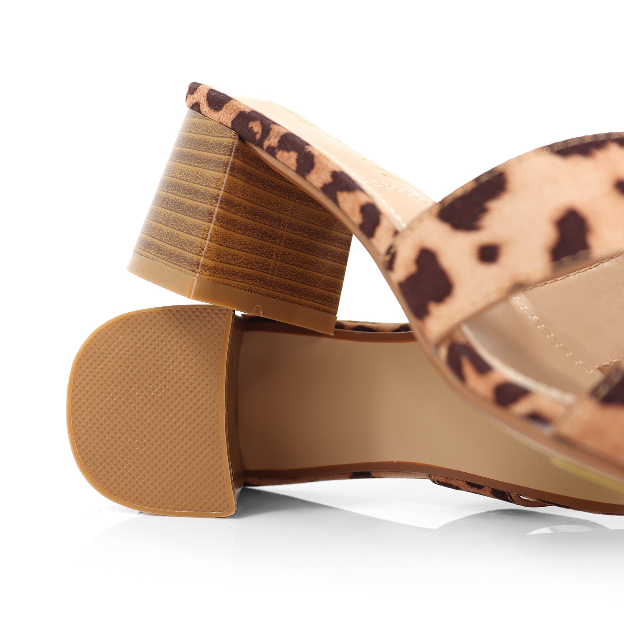 ELENA-1 ALMOND OPEN TOE MID HIGH HEEL LEOPARD
