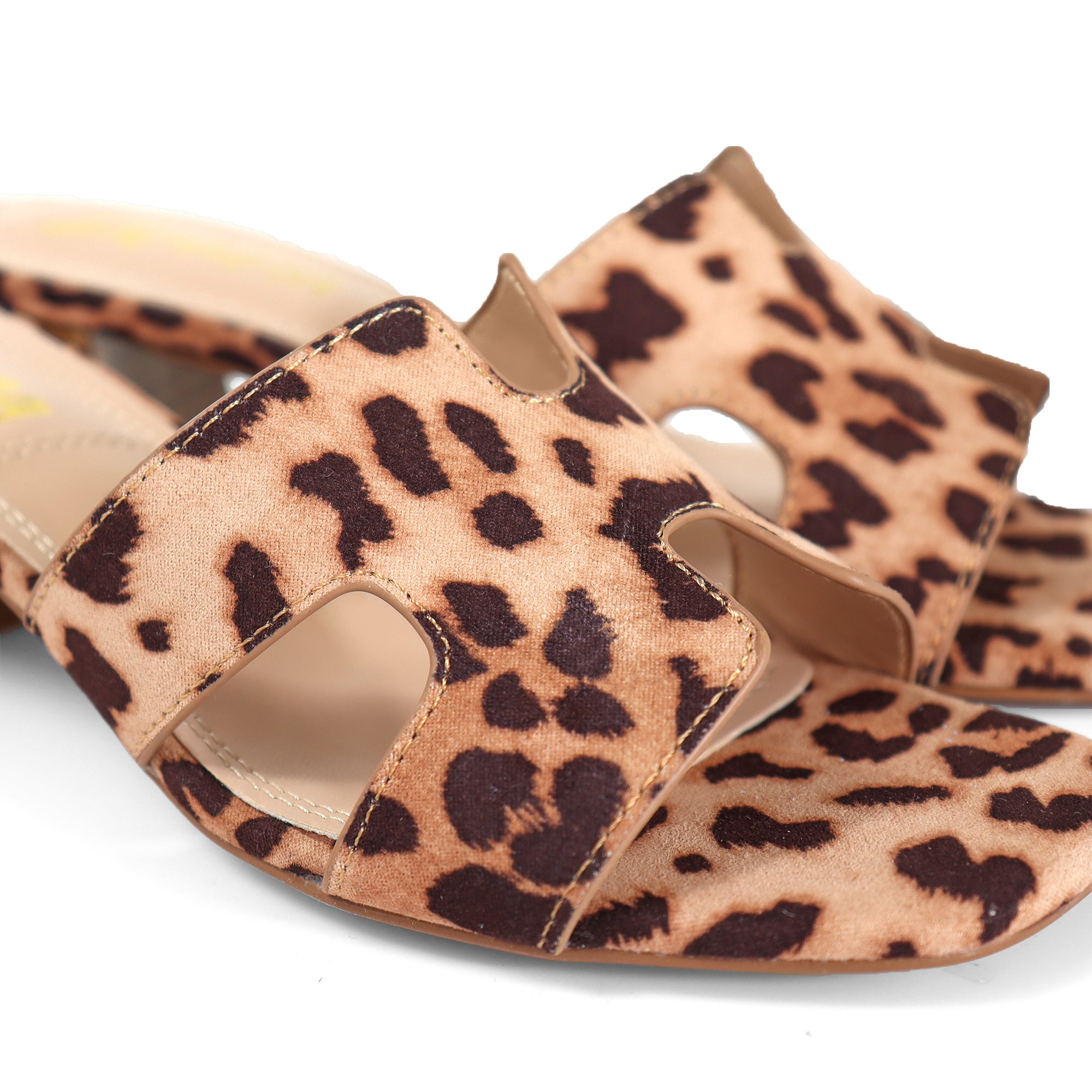 ELENA-1 ALMOND OPEN TOE MID HIGH HEEL LEOPARD