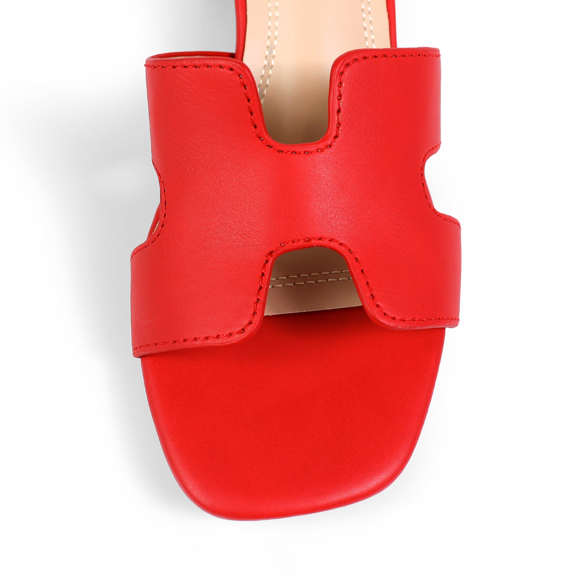 ELENA-1 ALMOND OPEN TOE MID HIGH HEEL RED