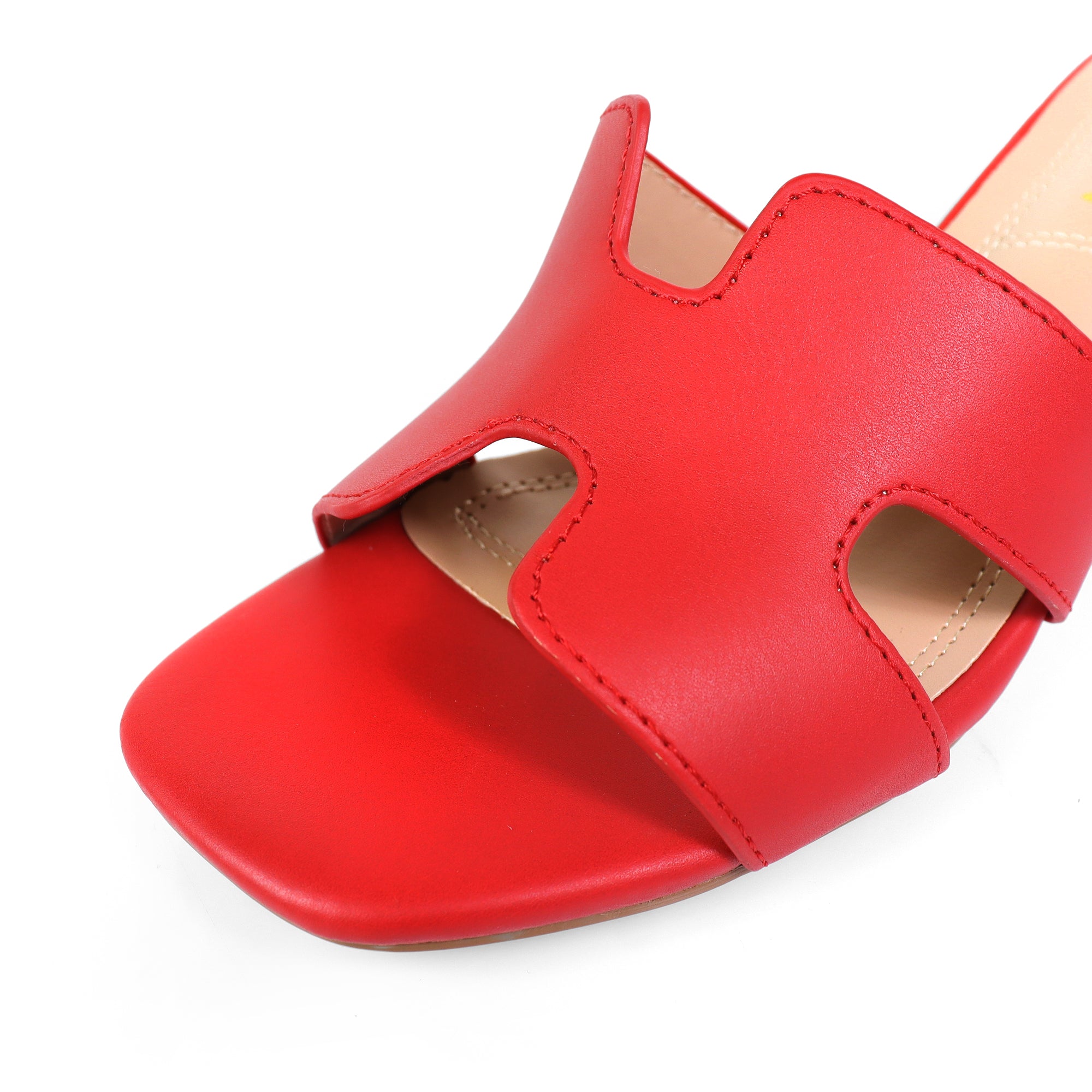 ELENA-1 ALMOND OPEN TOE MID HIGH HEEL RED