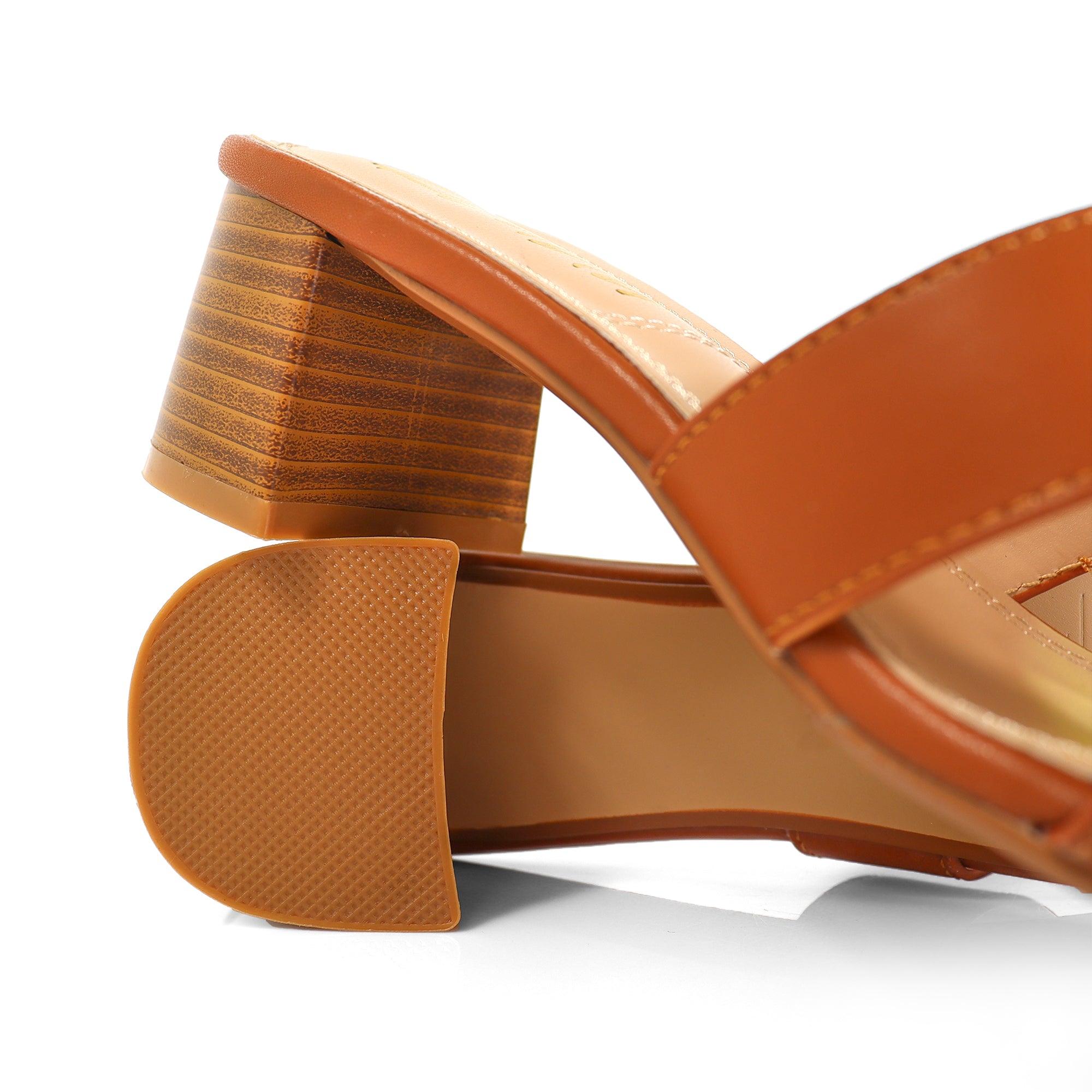 ELENA-1 ALMOND OPEN TOE MID HIGH HEEL TAN