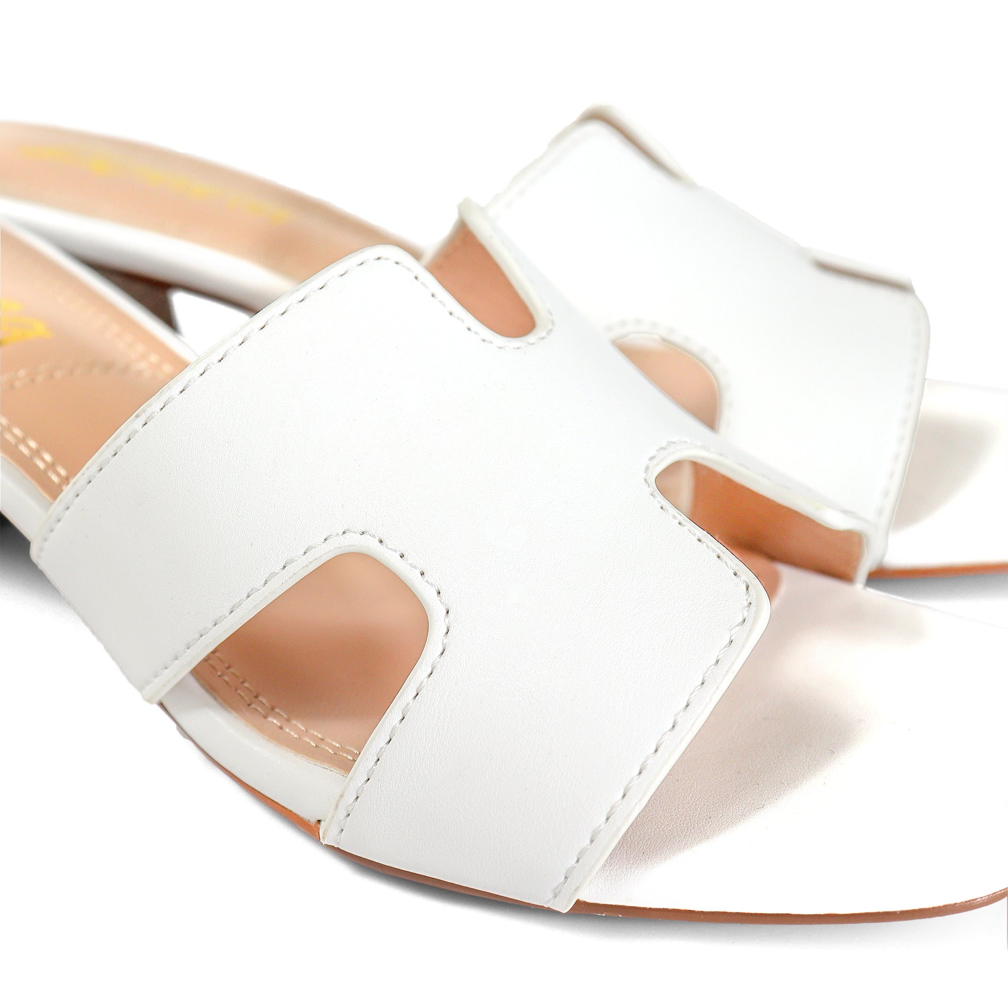 ELENA-1 ALMOND OPEN TOE MID HIGH HEEL WHITE