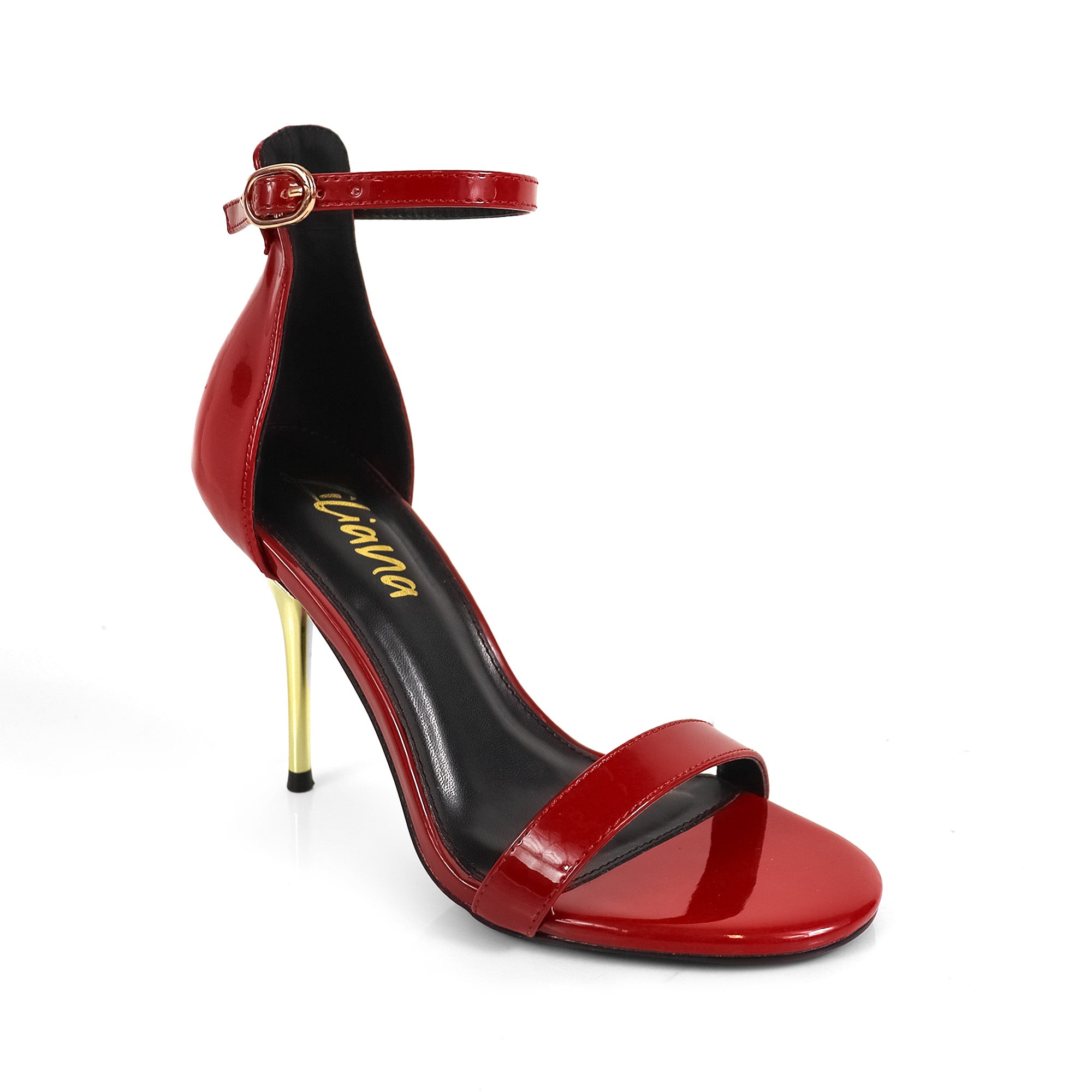 EMILY-1 ROUND TOE OPEN TOE ANKLE STRAP W/ RED