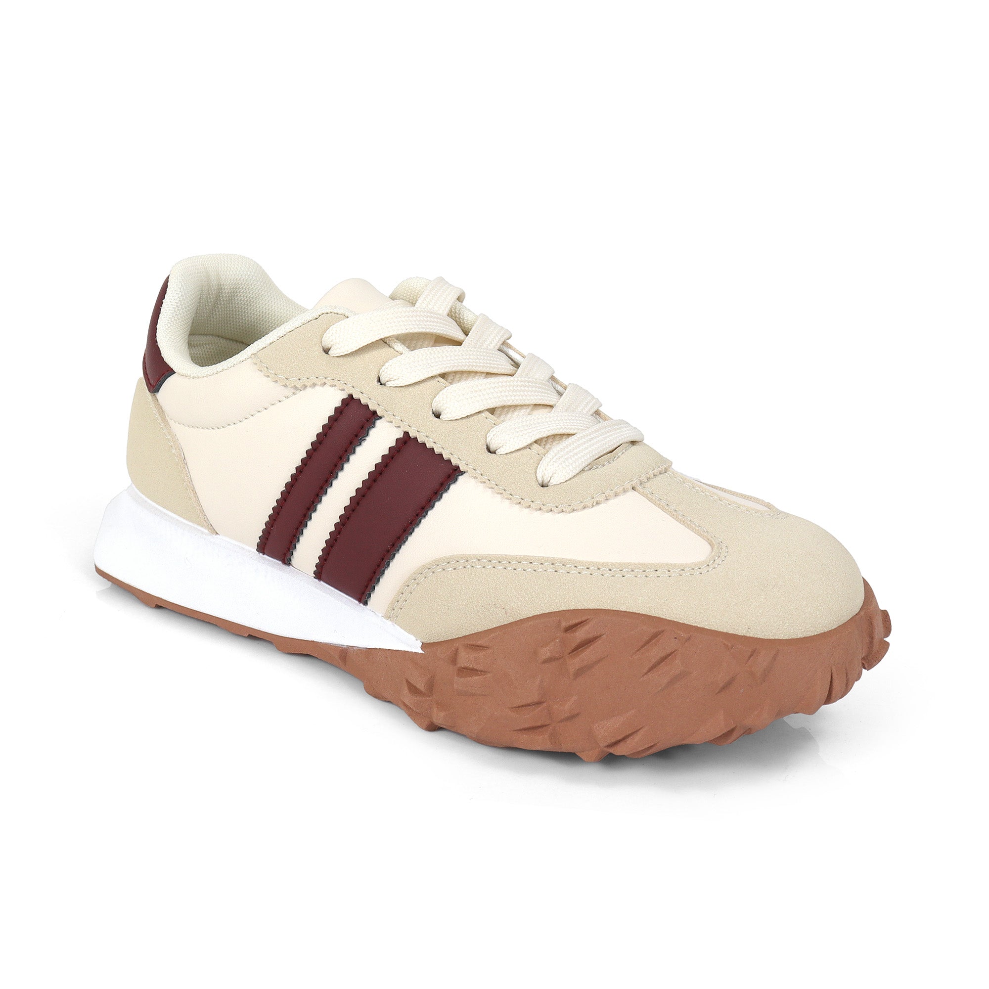 ENDIVE-3 RETRO TRAINERS SNEAKERS BEIGE