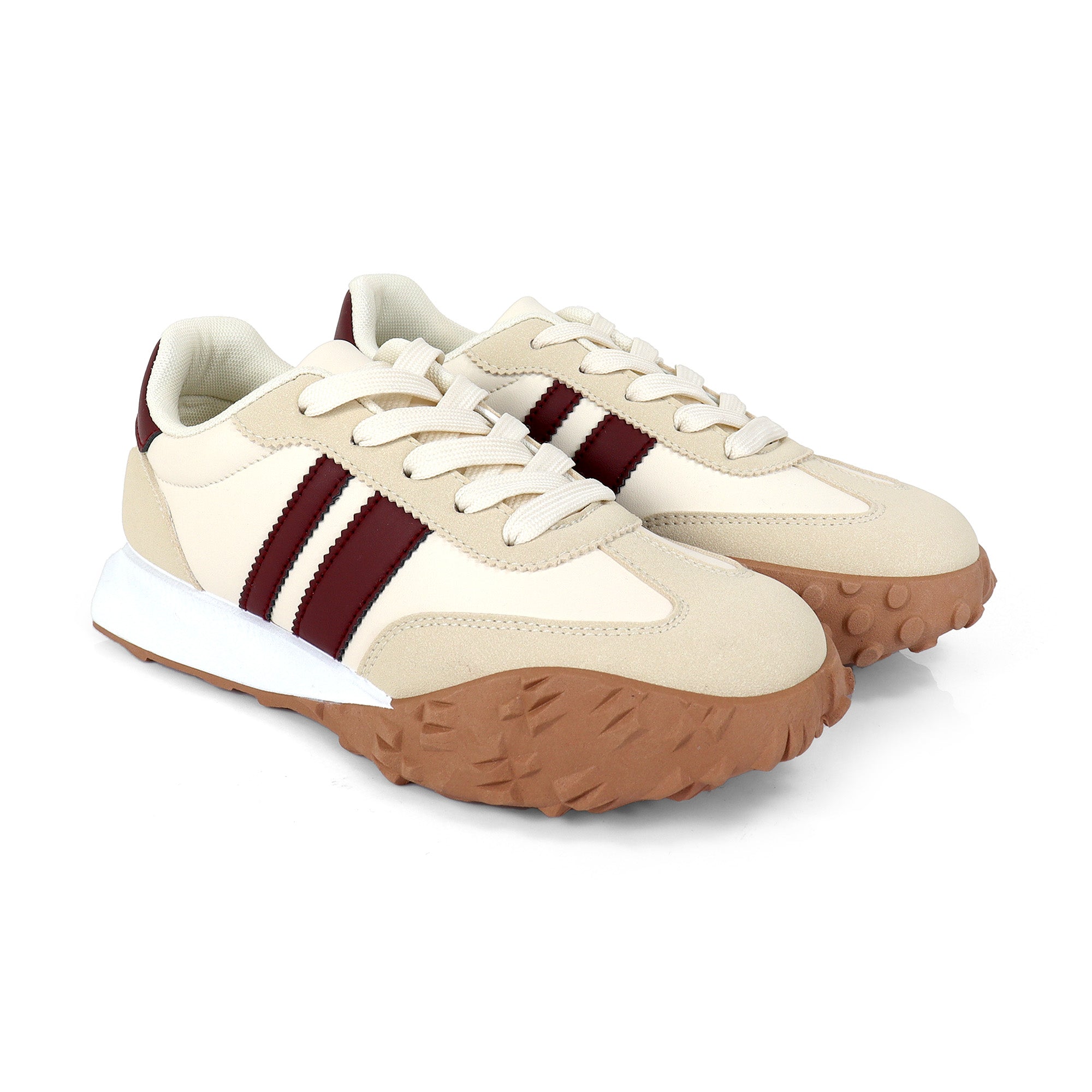 ENDIVE-3 RETRO TRAINERS SNEAKERS BEIGE