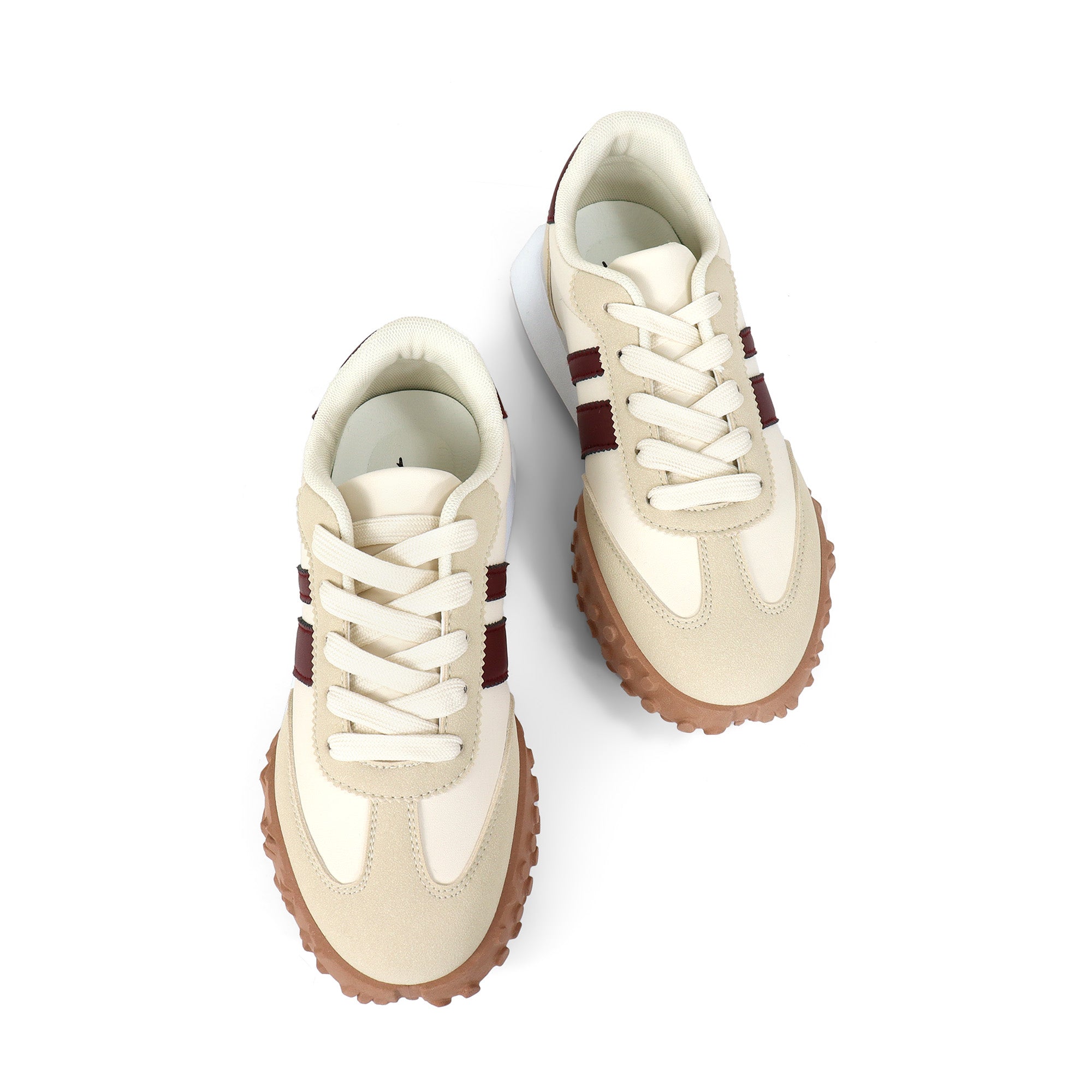 ENDIVE-3 RETRO TRAINERS SNEAKERS BEIGE