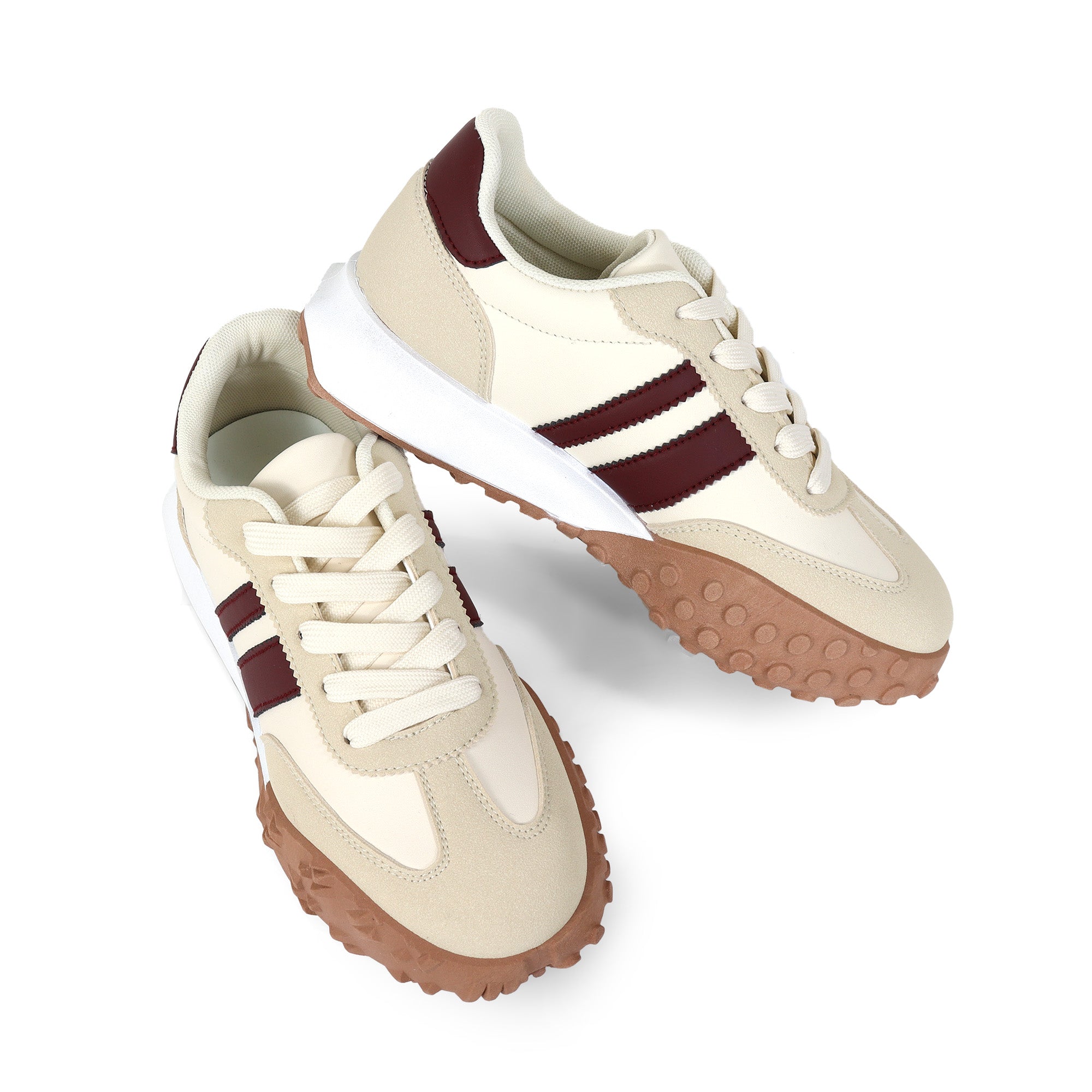 ENDIVE-3 RETRO TRAINERS SNEAKERS BEIGE