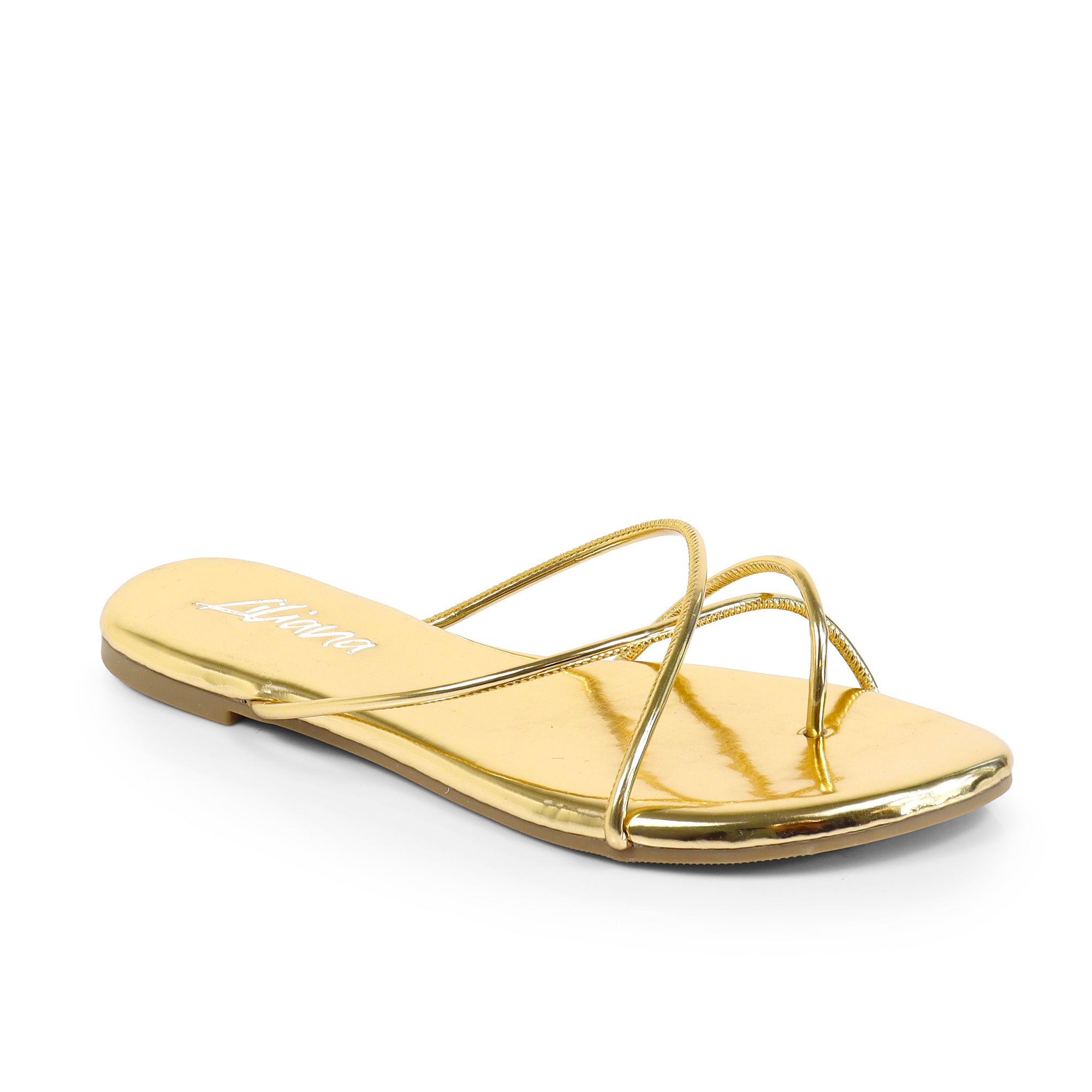 ERICA-1 STRAP SLIDE SANDAL GOLD