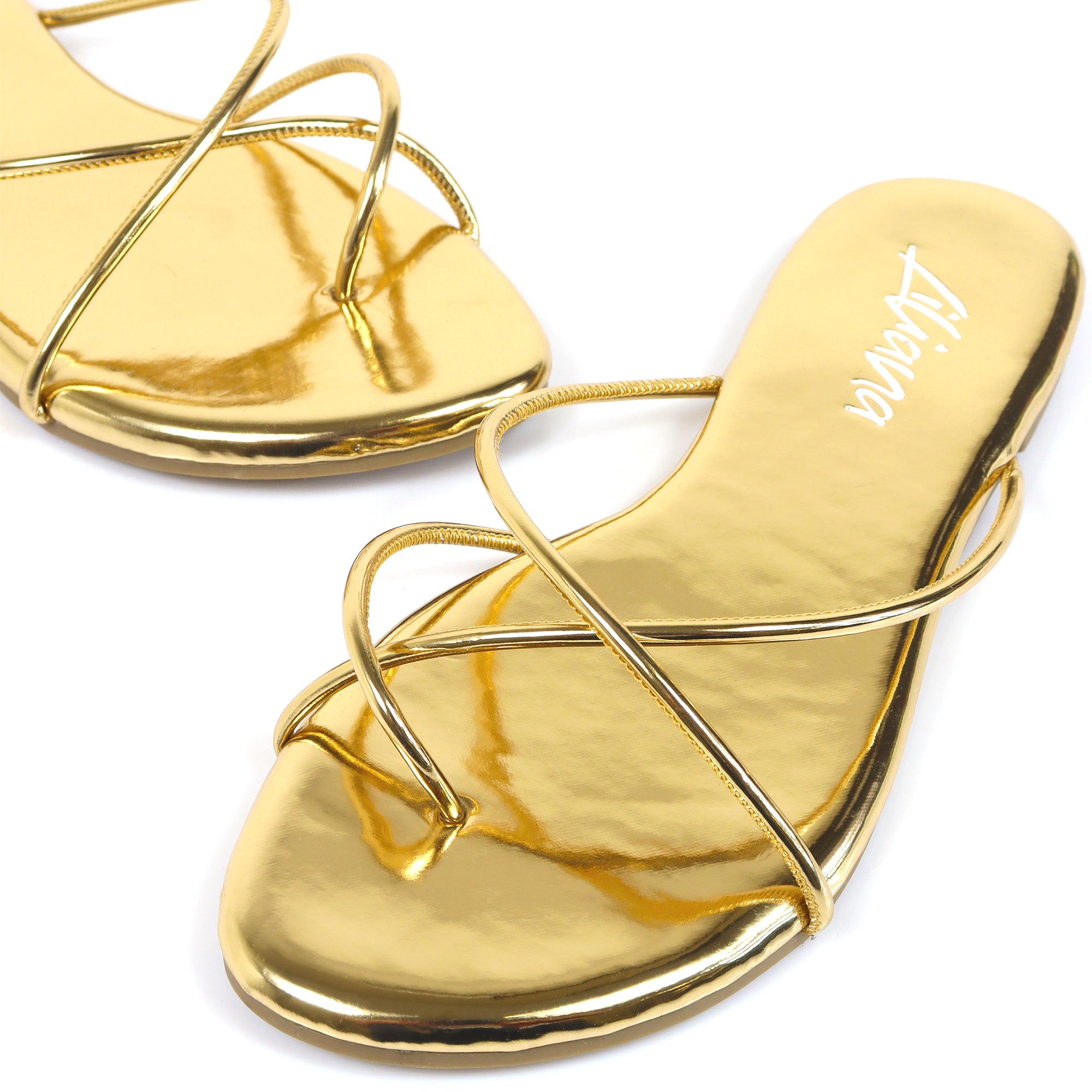ERICA-1 STRAP SLIDE SANDAL GOLD