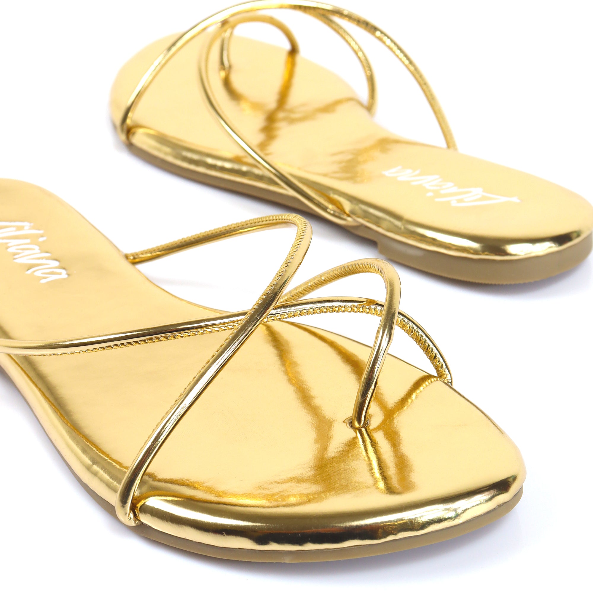 ERICA-1 STRAP SLIDE SANDAL GOLD