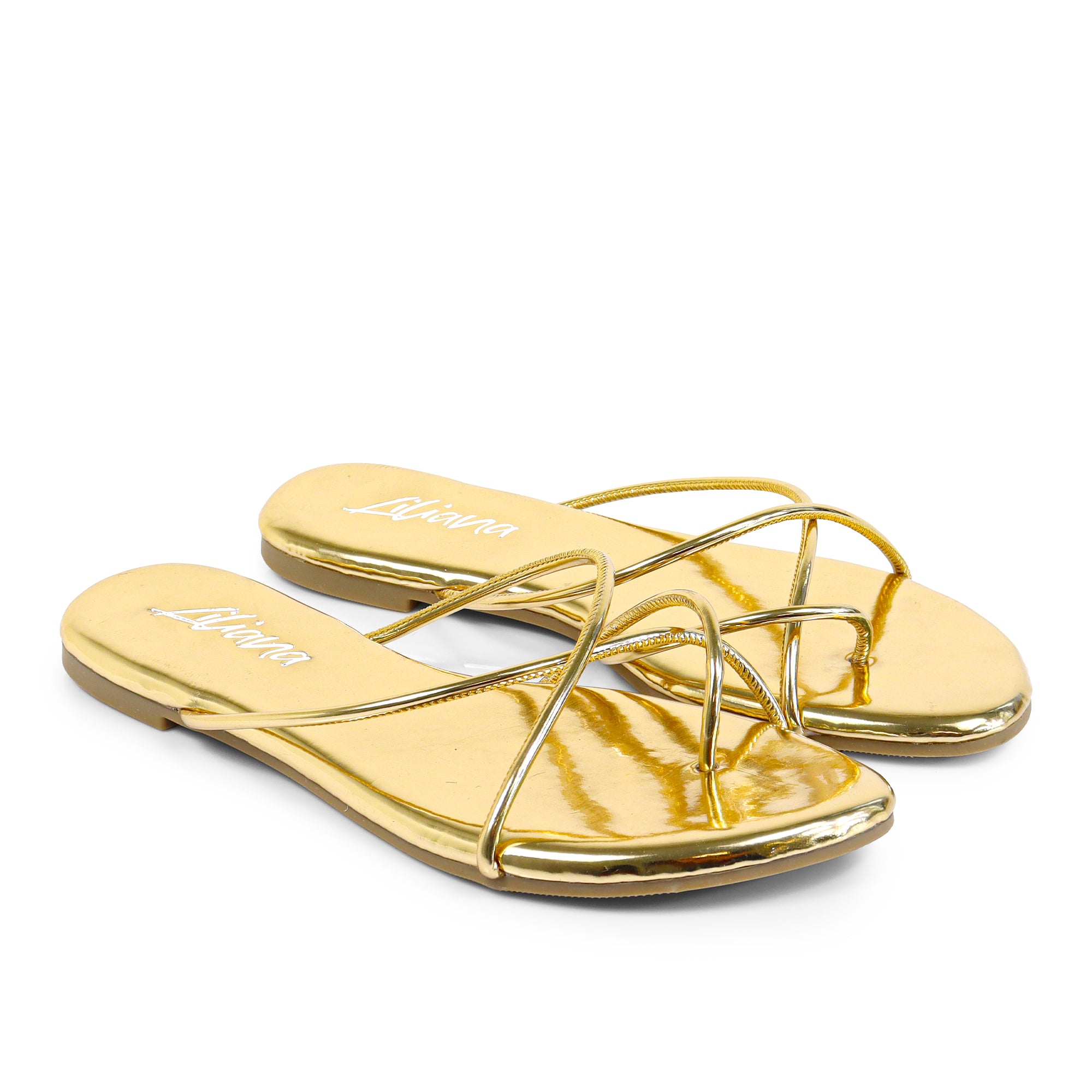 ERICA-1 STRAP SLIDE SANDAL GOLD