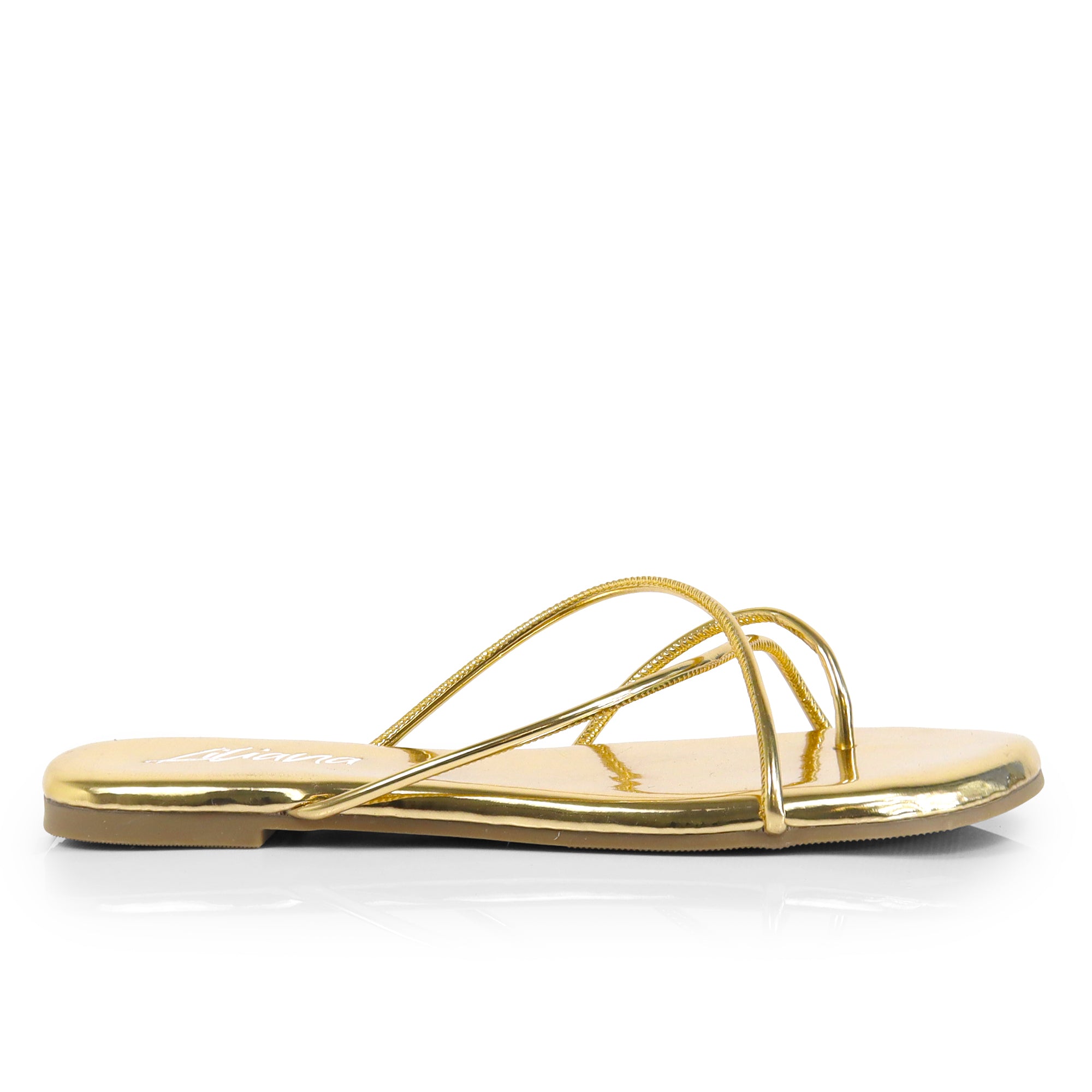 ERICA-1 STRAP SLIDE SANDAL GOLD