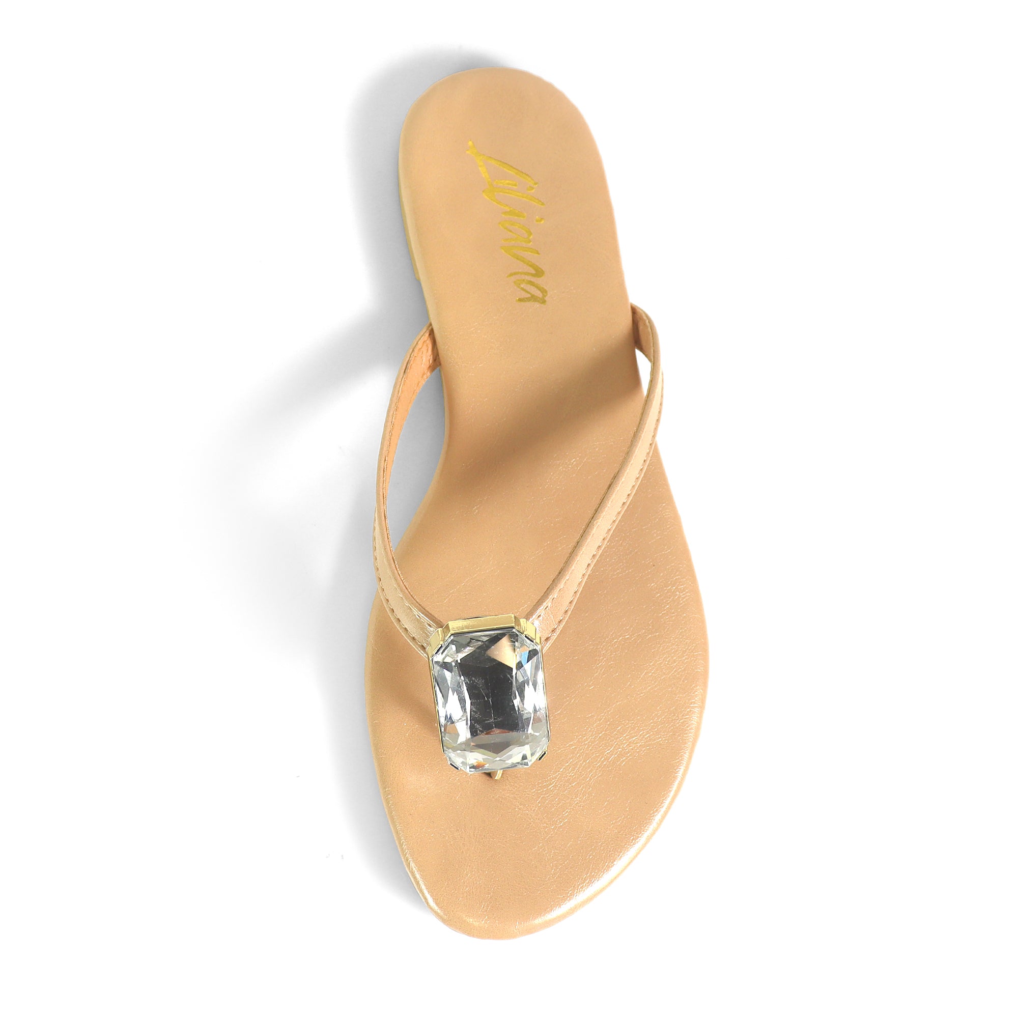 ERICA-2 CRYSTAL THONG SLIDE SANDAL NUDE