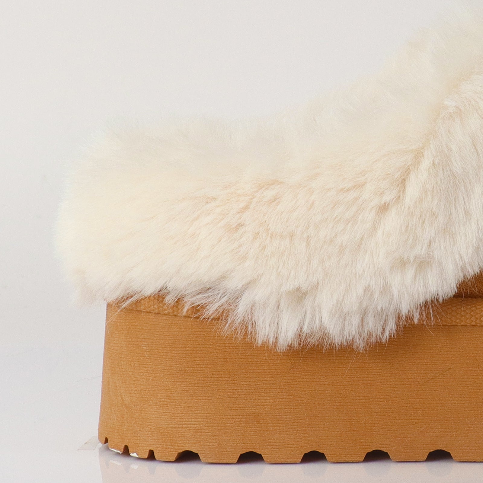 ERKLEY-1 FAUX FUR THICK PLATFORM BOOTIE CAMEL
