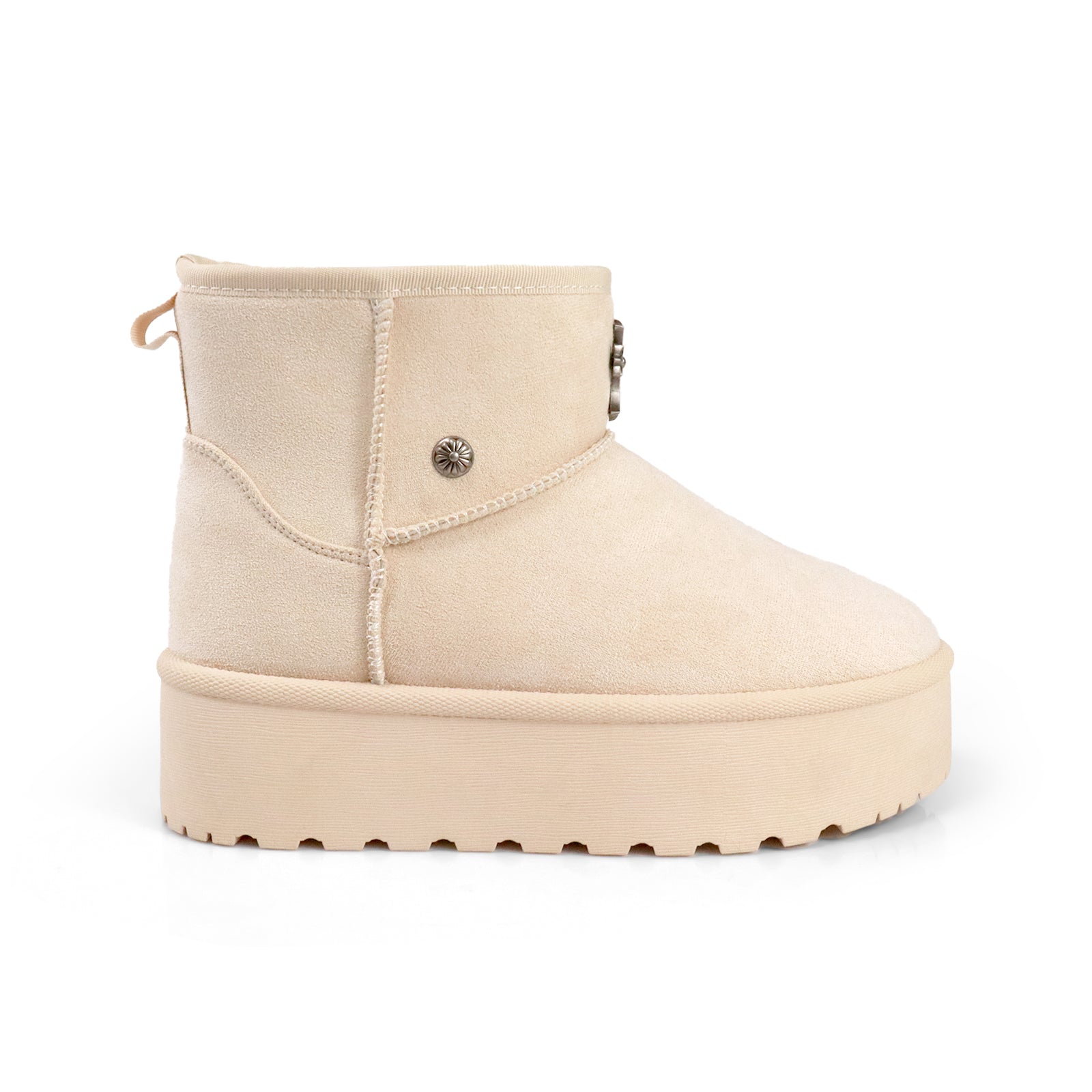 ERKLEY-2 CROSS FAUX FUR THICK PLATFORM BOOTIE CREAM