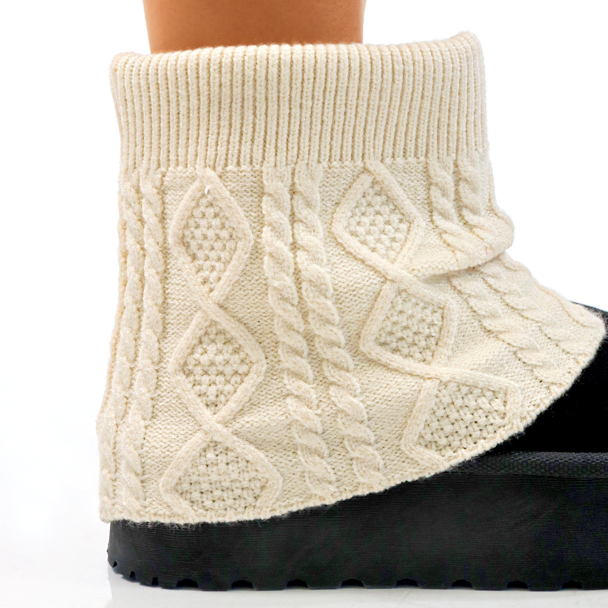 ERKLEY-3 KNIT SOCK THICK PLATFORM BOOTIE BLACK