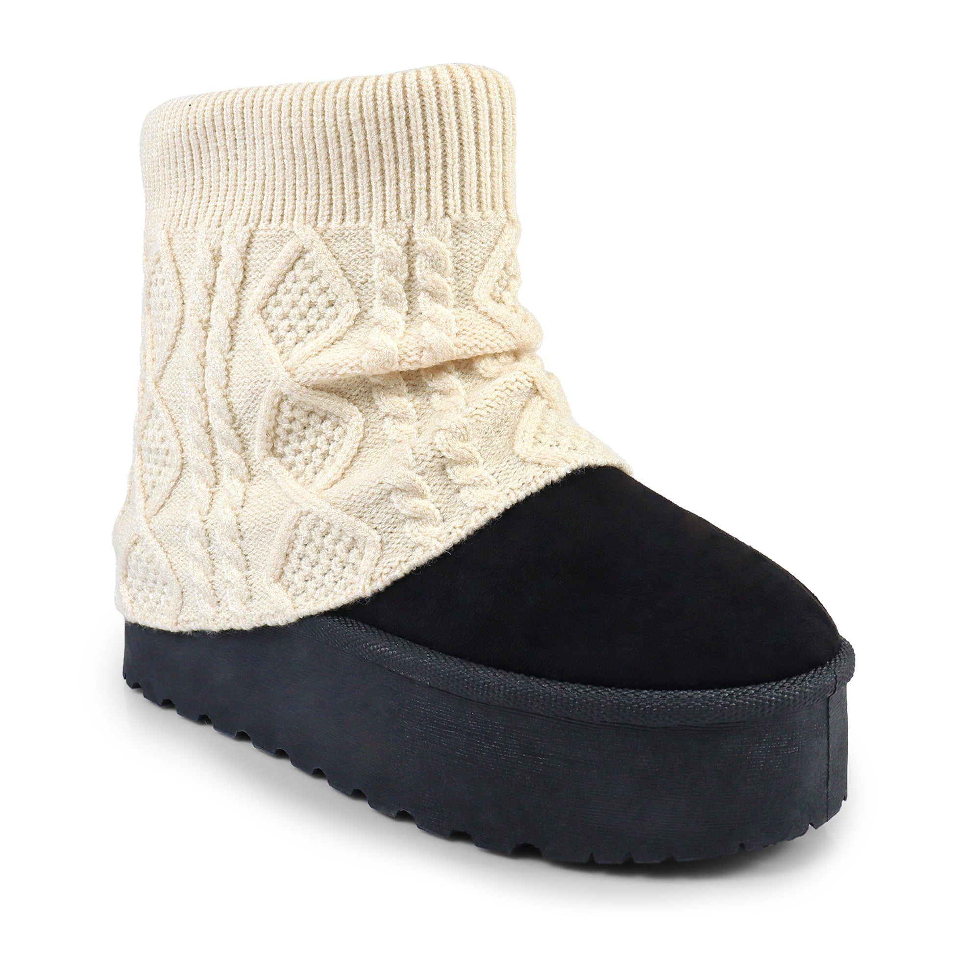 ERKLEY-3 KNIT SOCK THICK PLATFORM BOOTIE BLACK