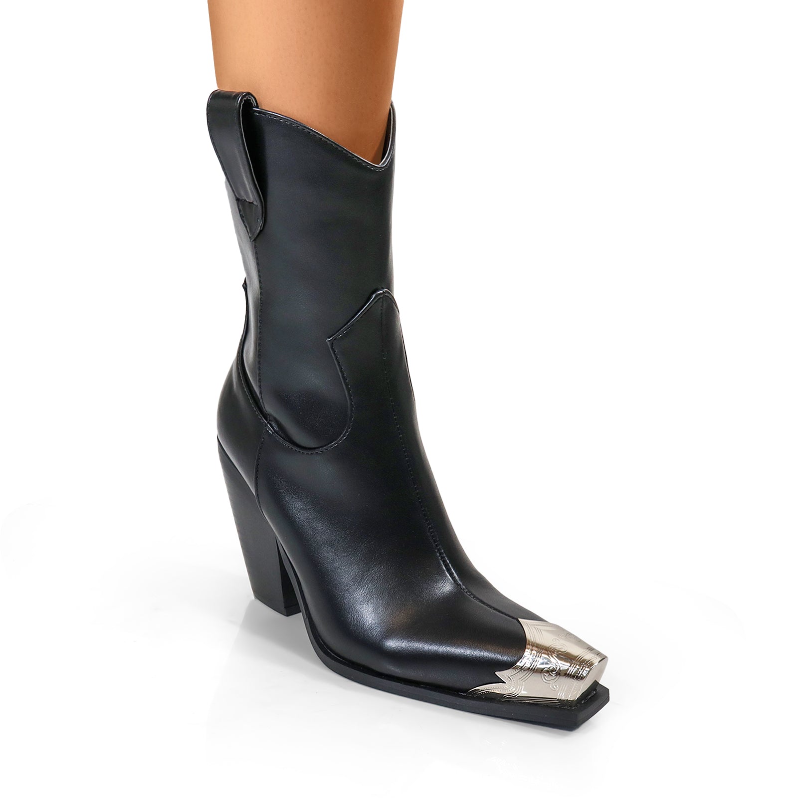 ESSO-7 METAL TOE WESTERN BOOTI BLACK