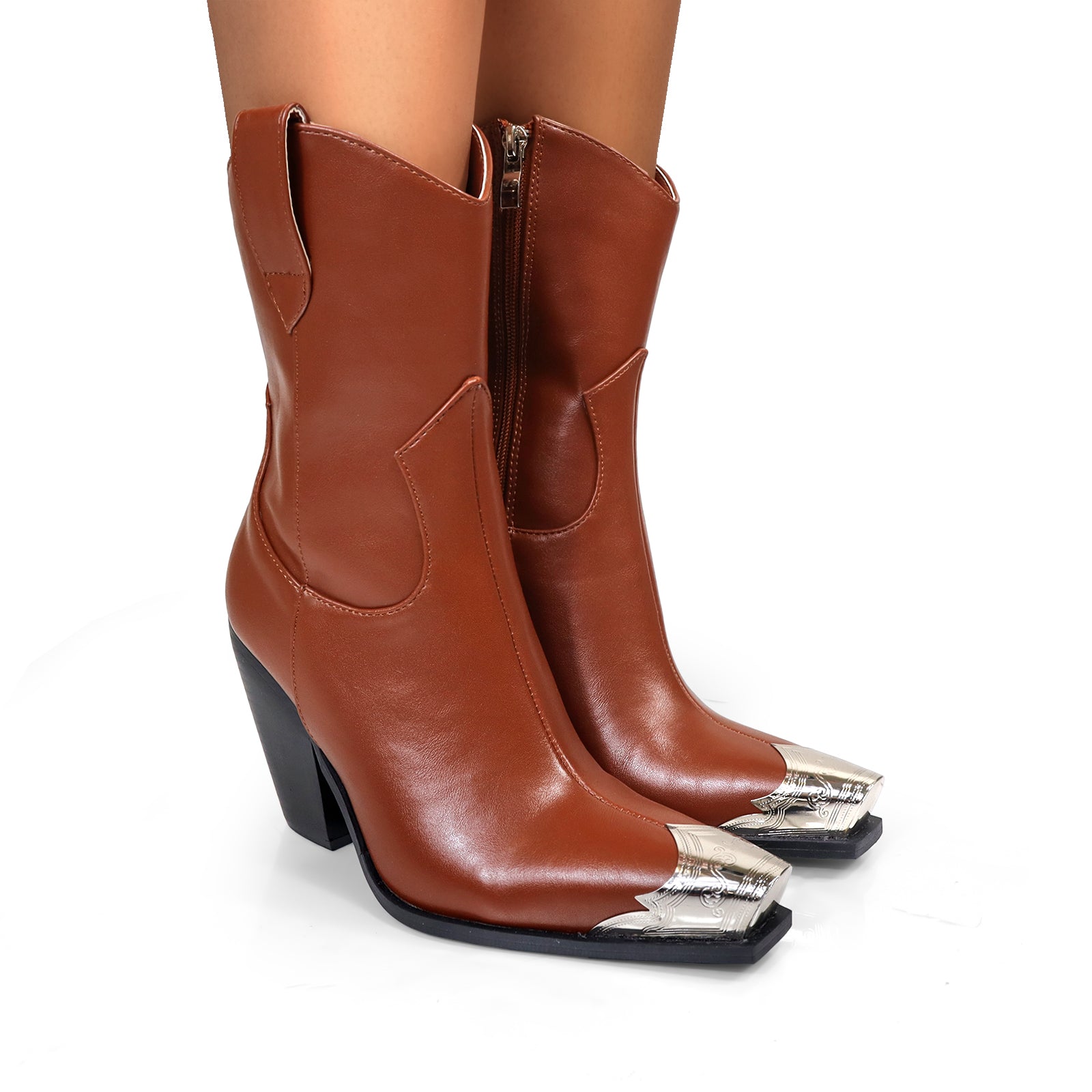 ESSO-7 METAL TOE WESTERN BOOTI BROWN