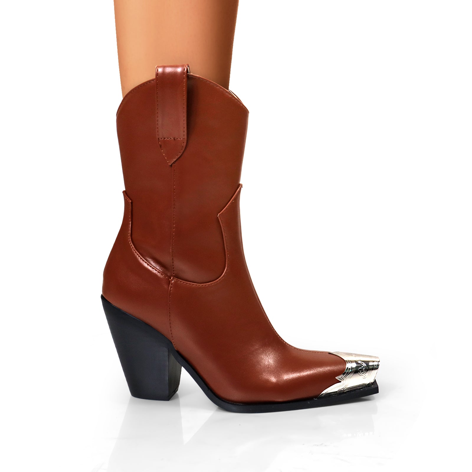 ESSO-7 METAL TOE WESTERN BOOTI BROWN